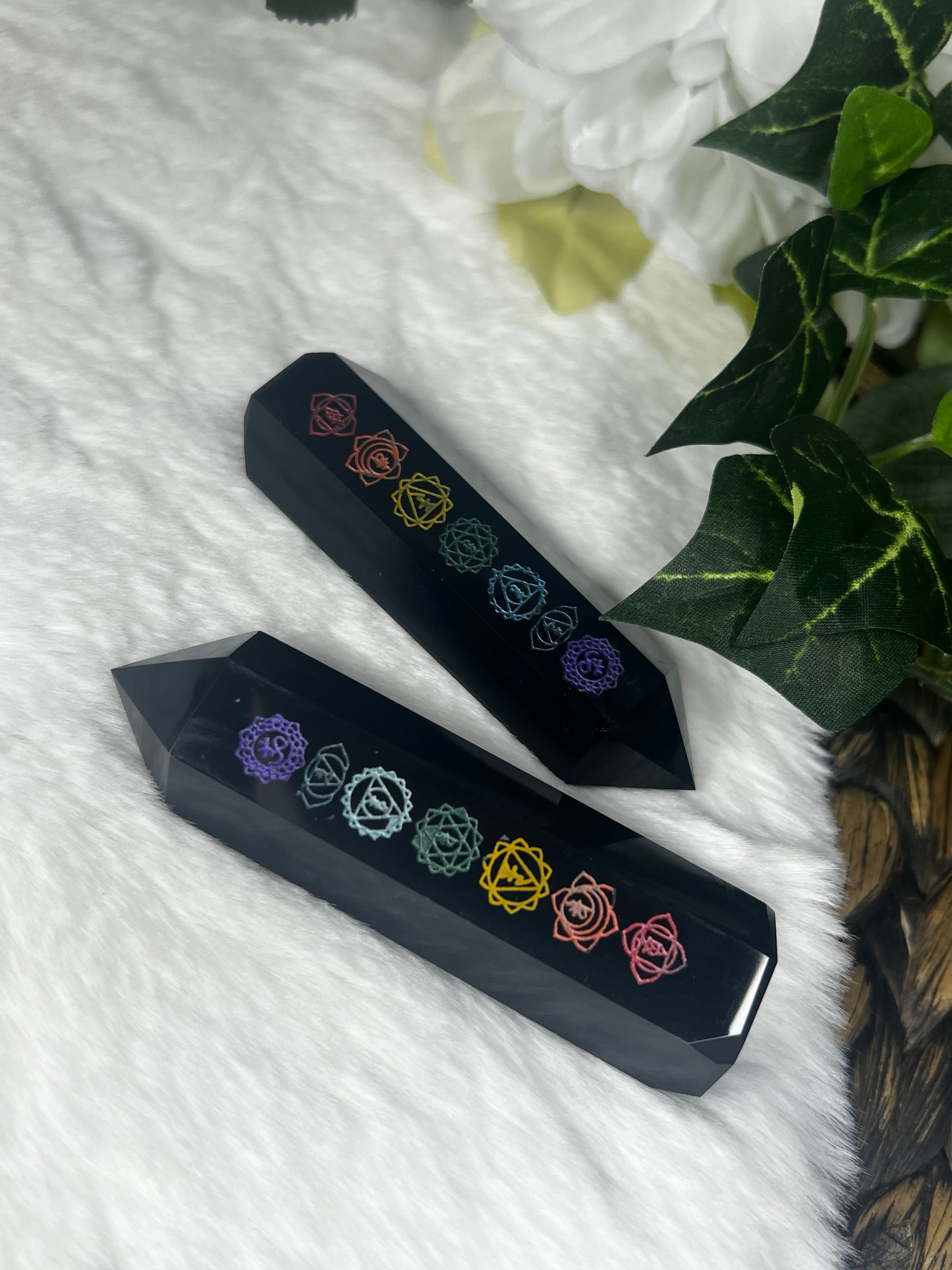 Black Obsidian Chakra Towers