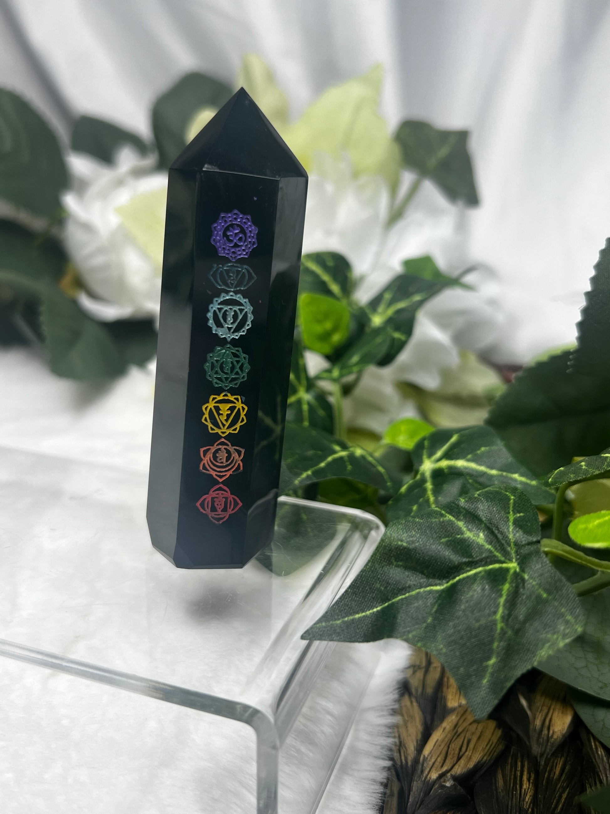 Black Obsidian Chakra Towers