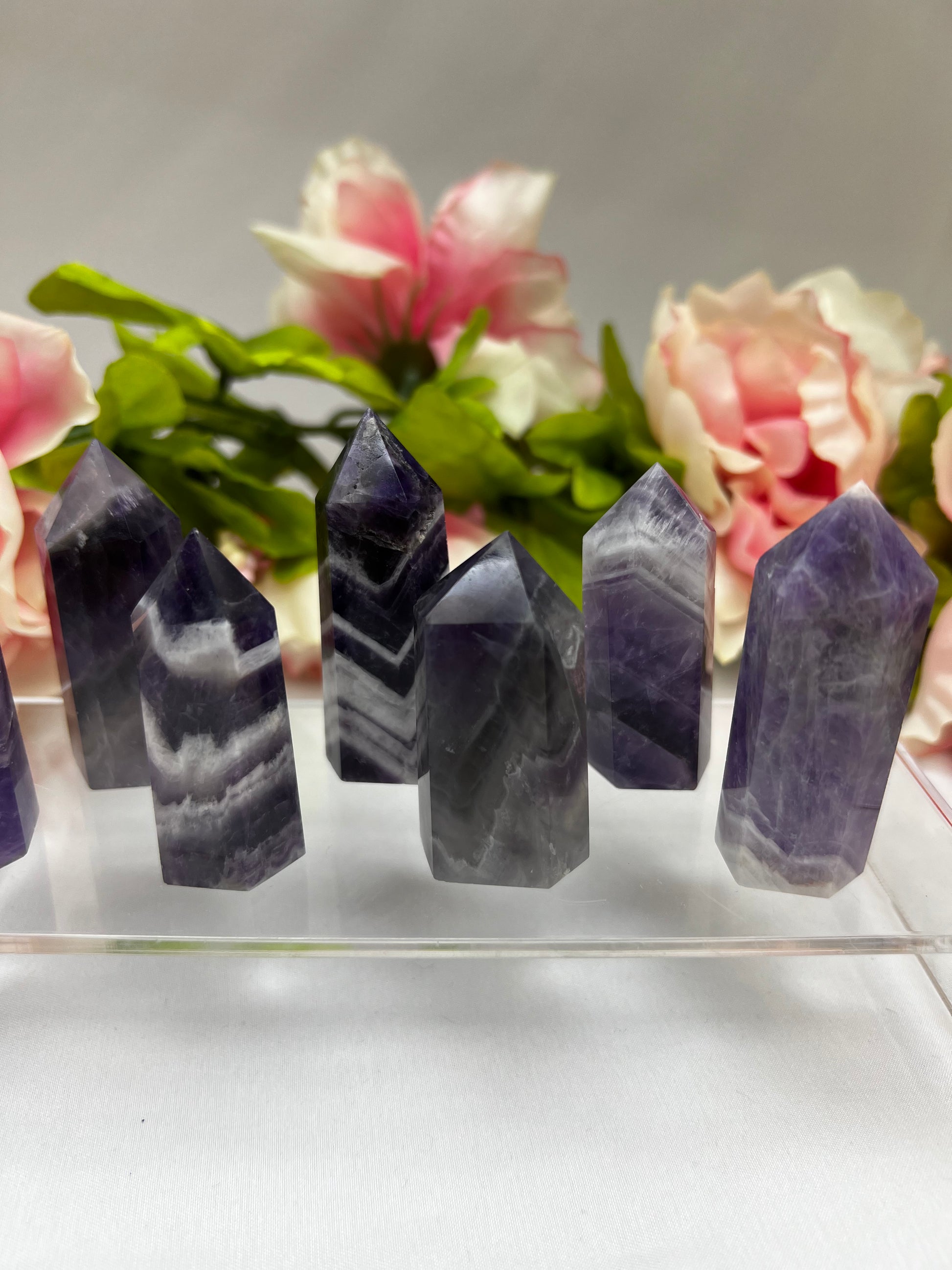 Chevron Amethyst Mini Towers