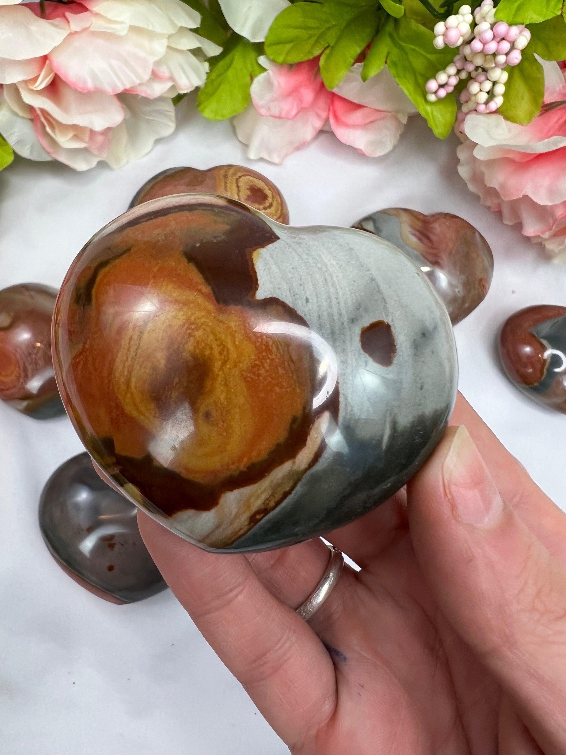 Polychrome Jasper Hearts