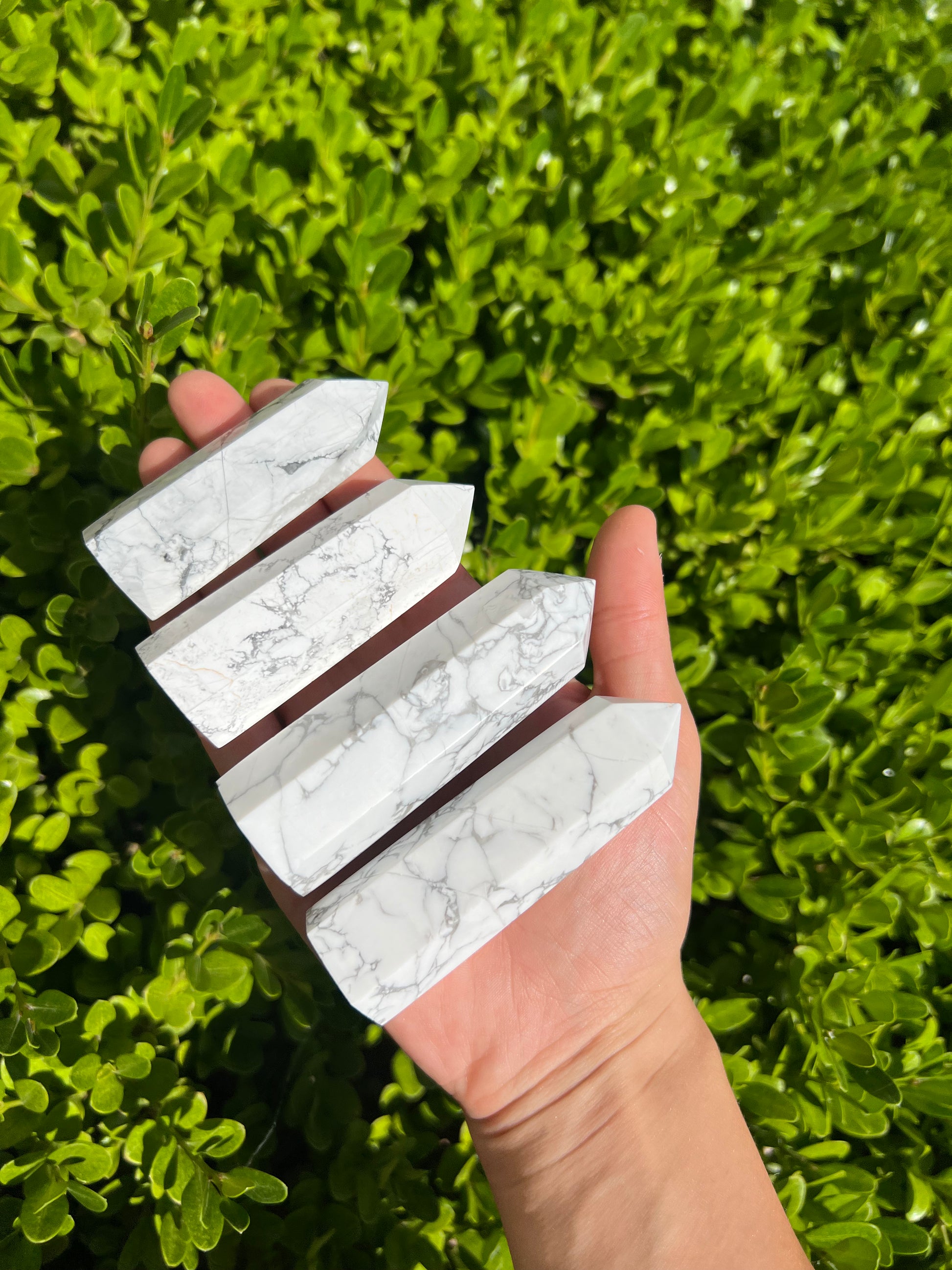White Howlite Towers
