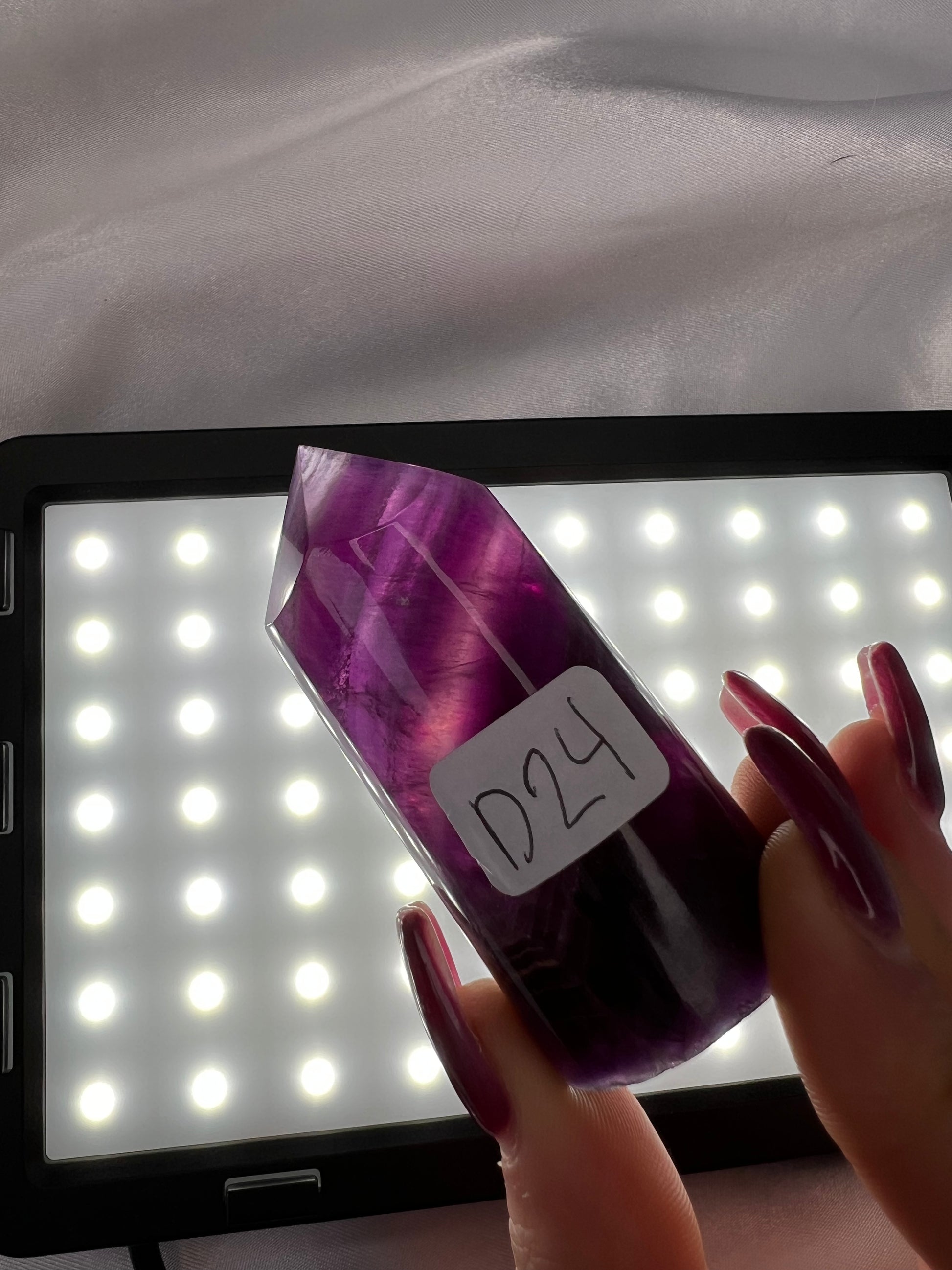 Purple Fluorite Cylinder Towers