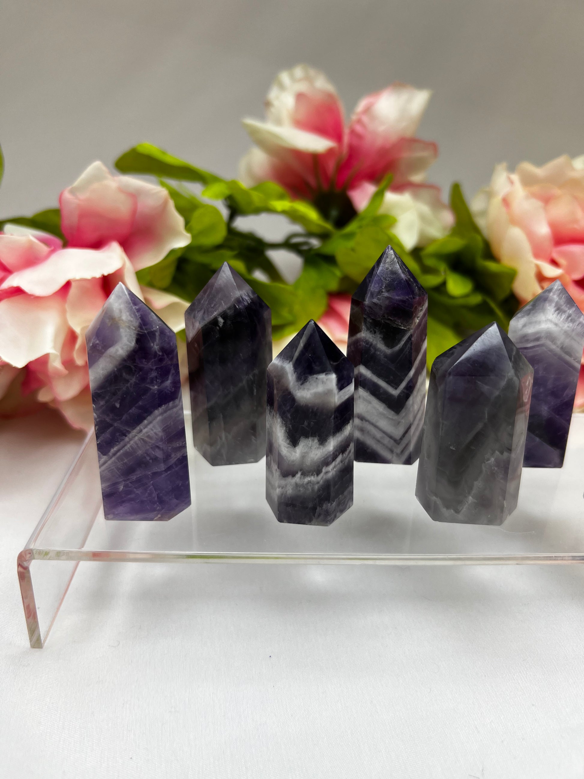 Chevron Amethyst Mini Towers
