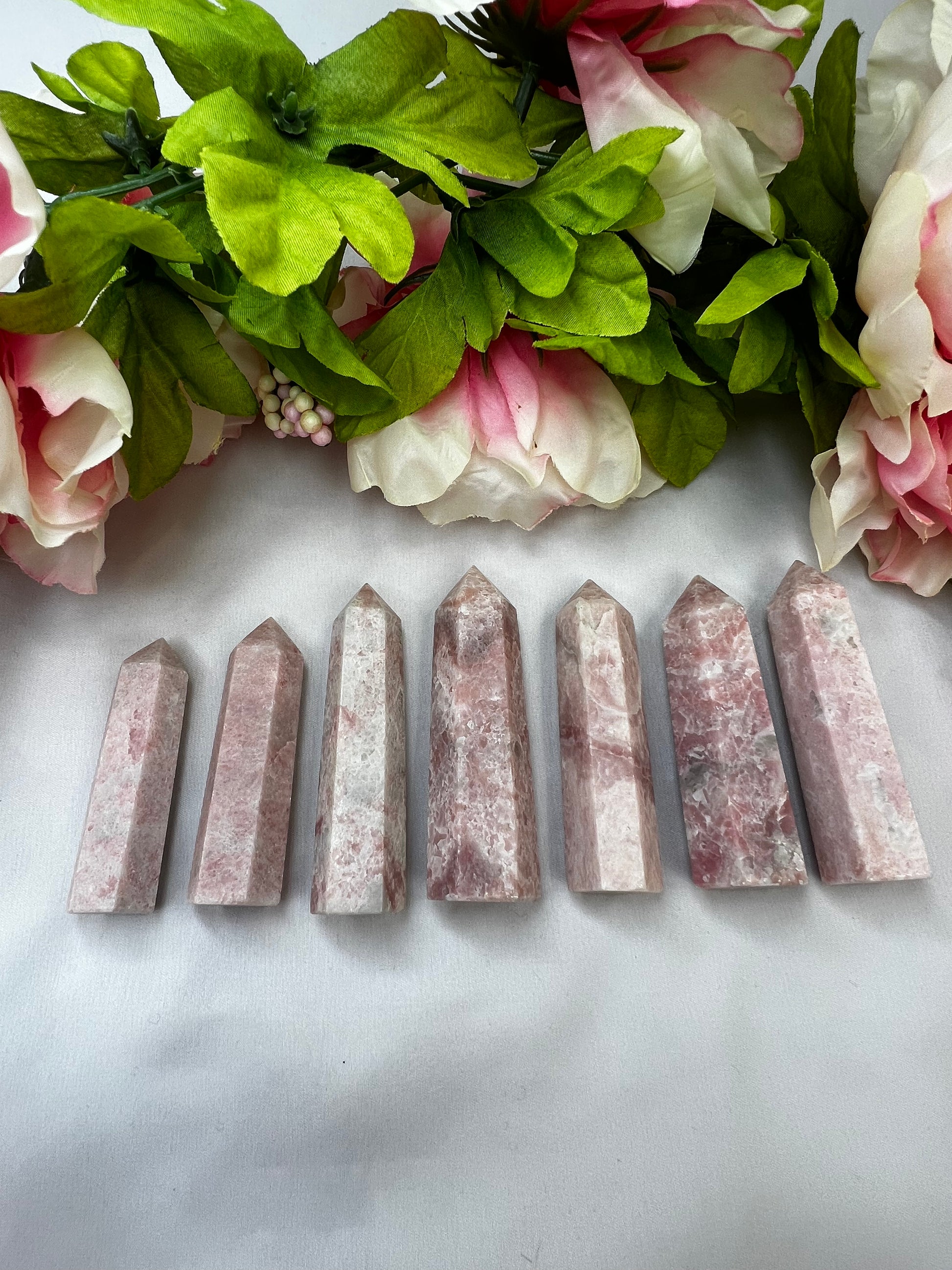 Pink jade mini towers