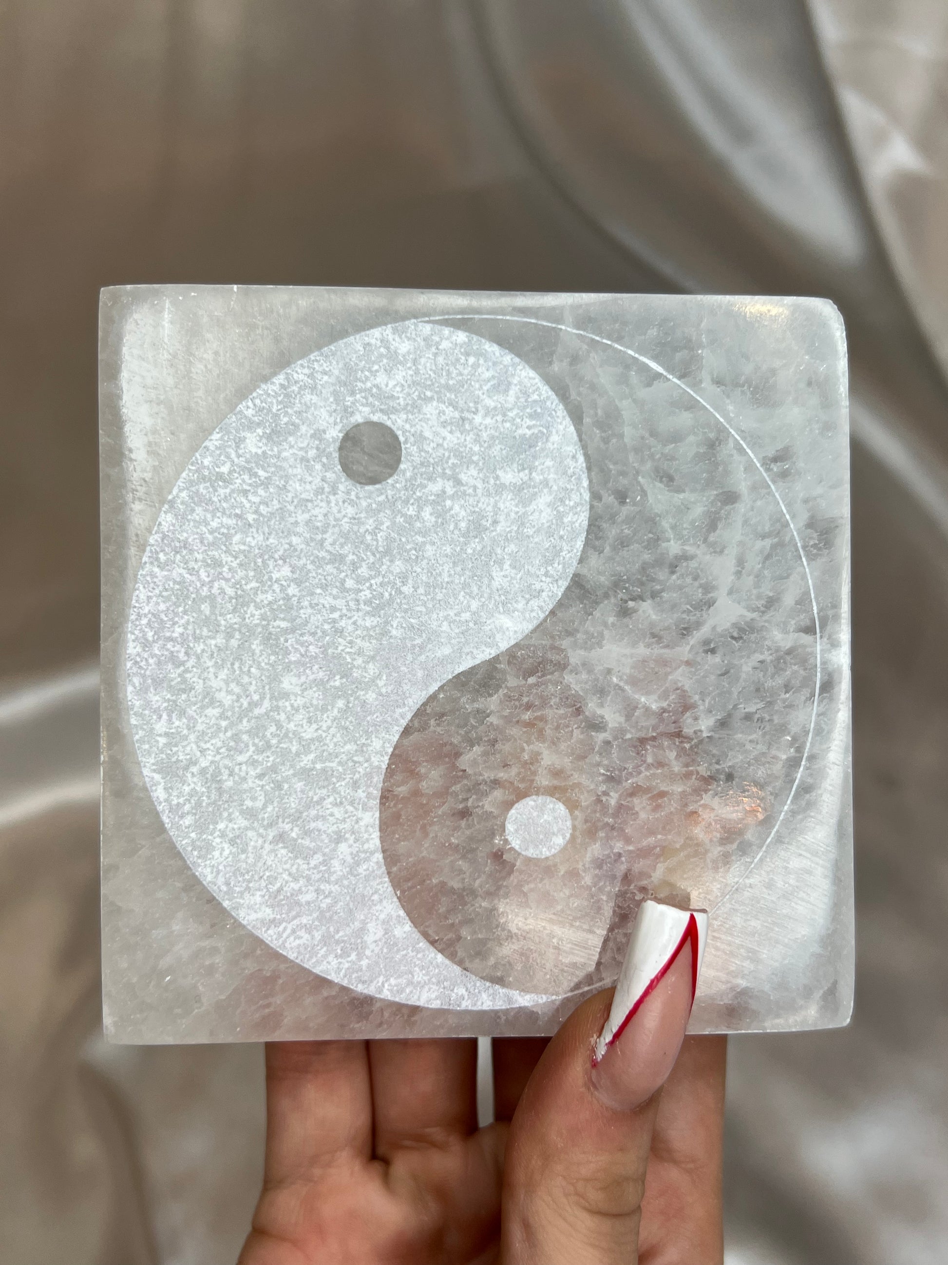 Selenite Yin-Yang Plates