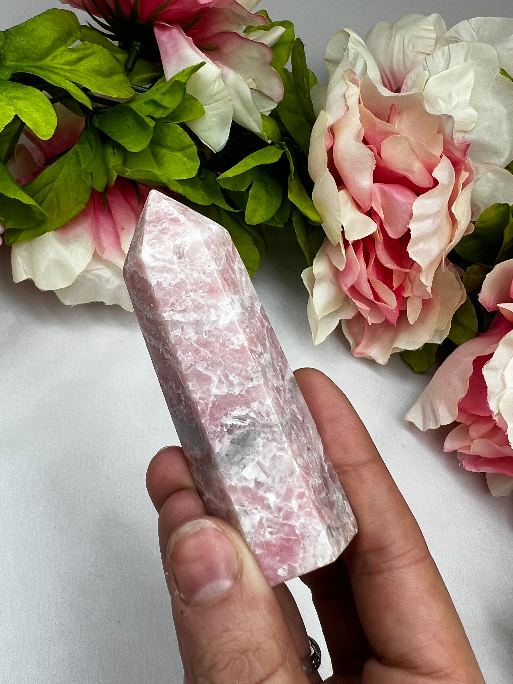 Pink jade mini towers