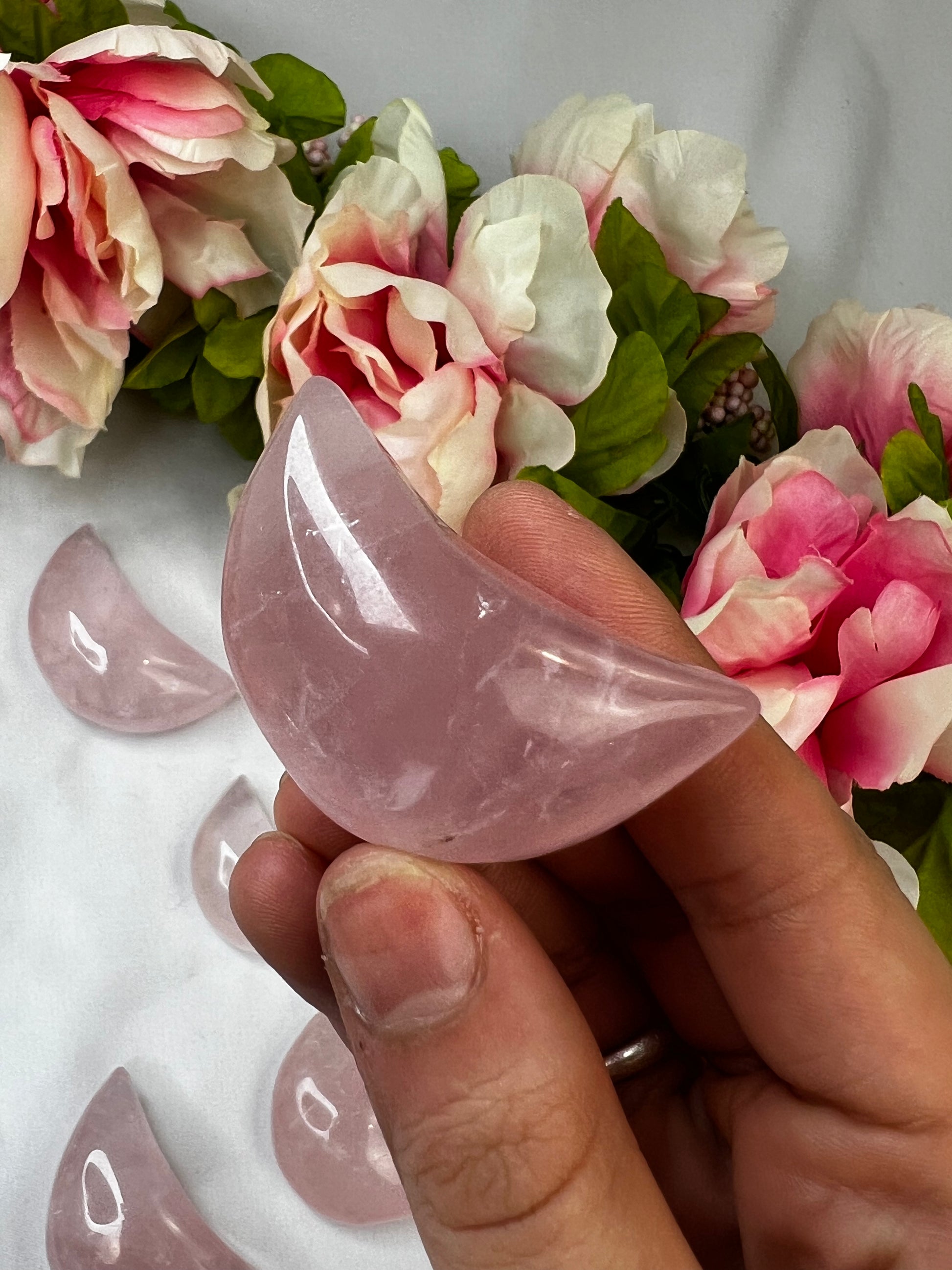 Rose quartz moons