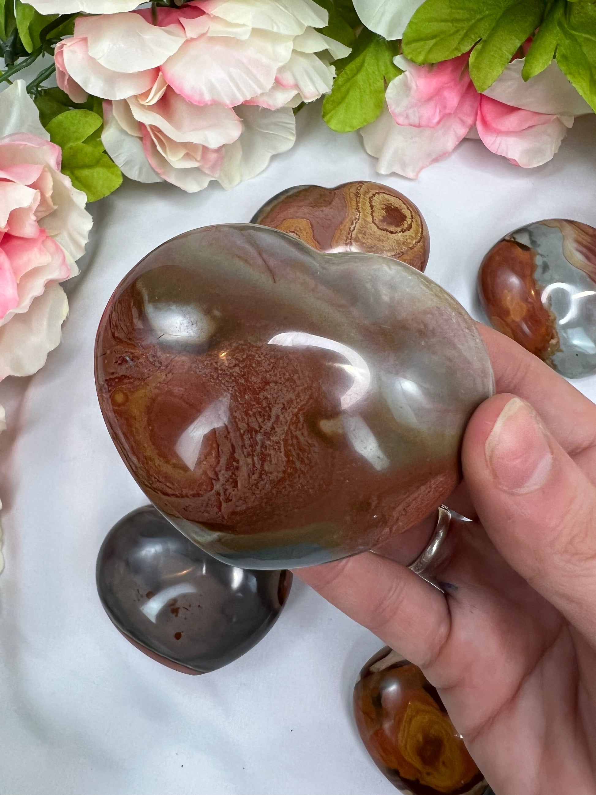 Polychrome Jasper Hearts