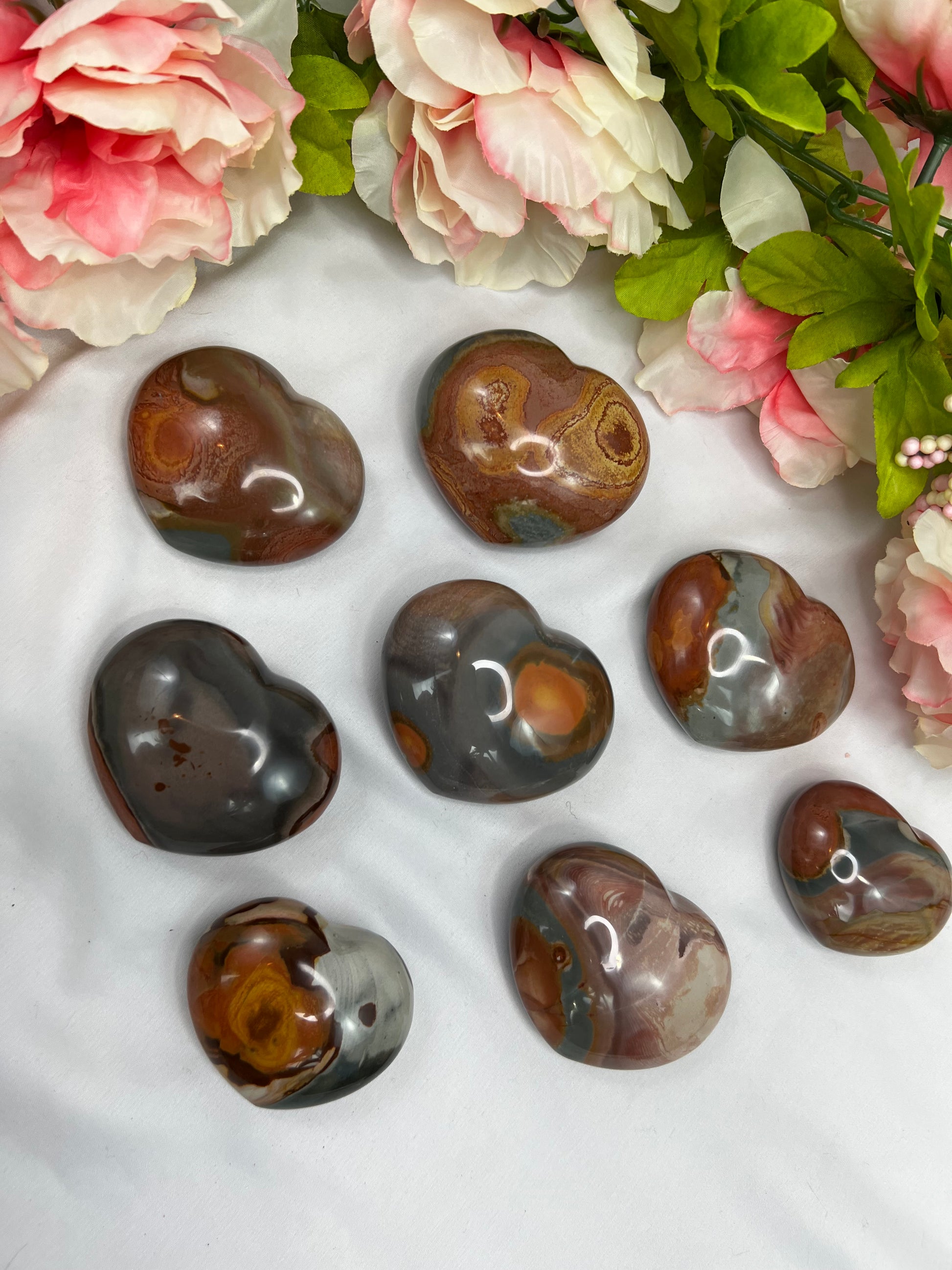 Polychrome Jasper Hearts