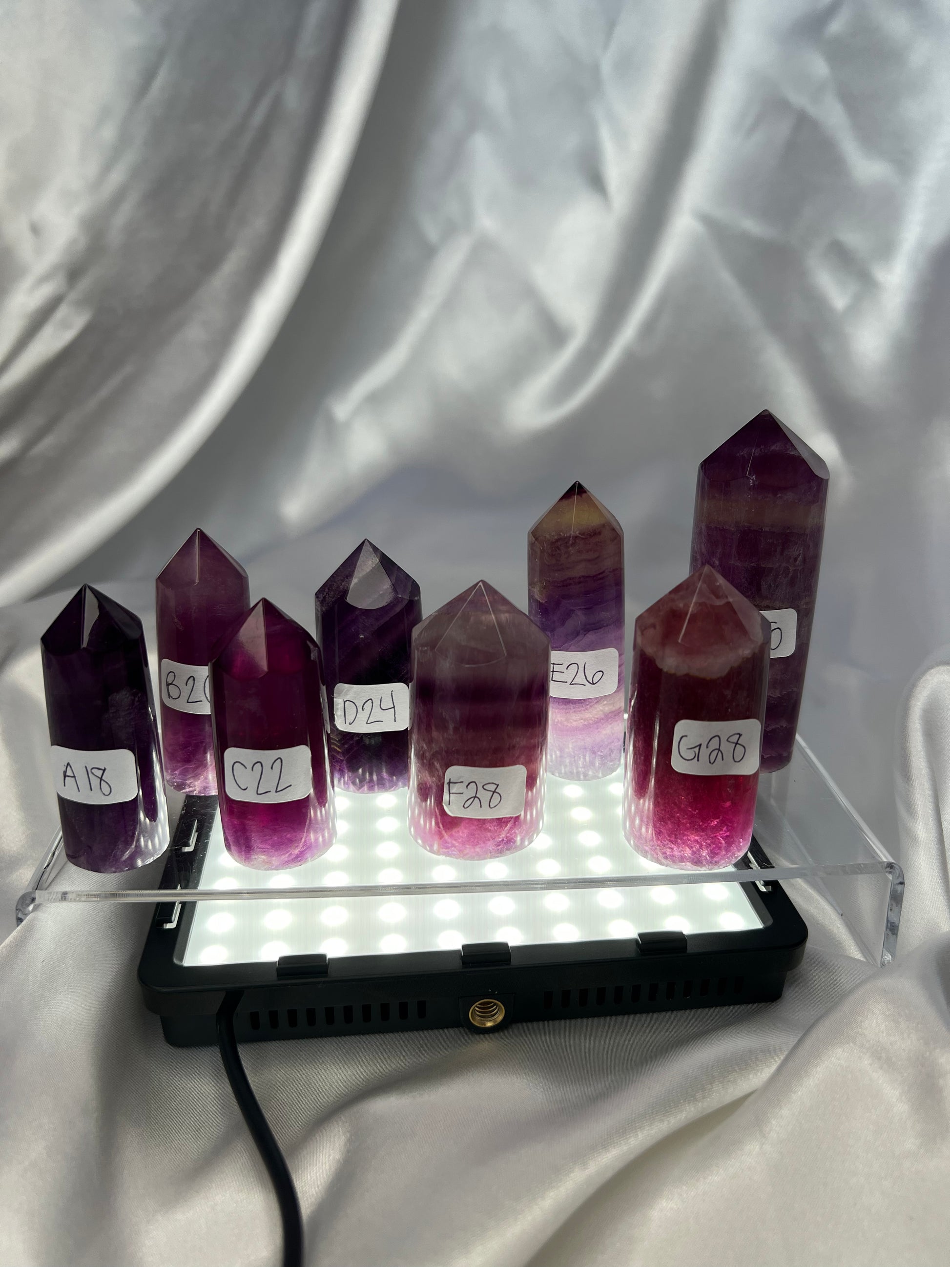 Purple Fluorite Cylinder Towers