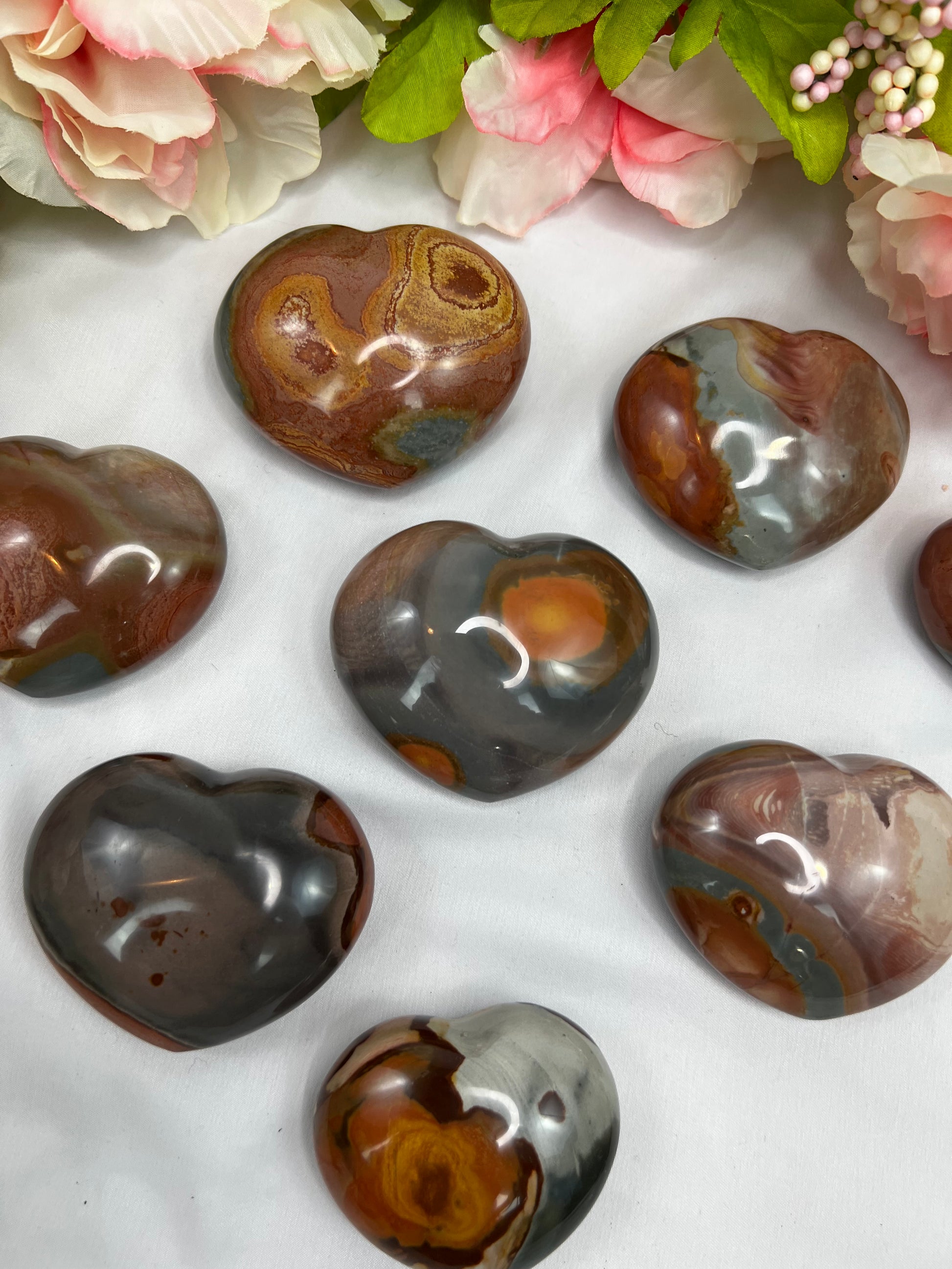Polychrome Jasper Hearts