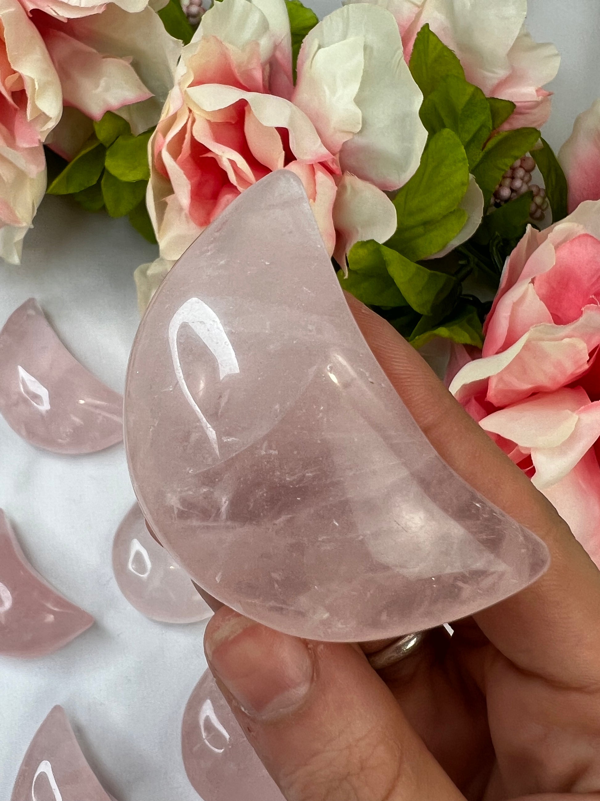 Rose quartz moons