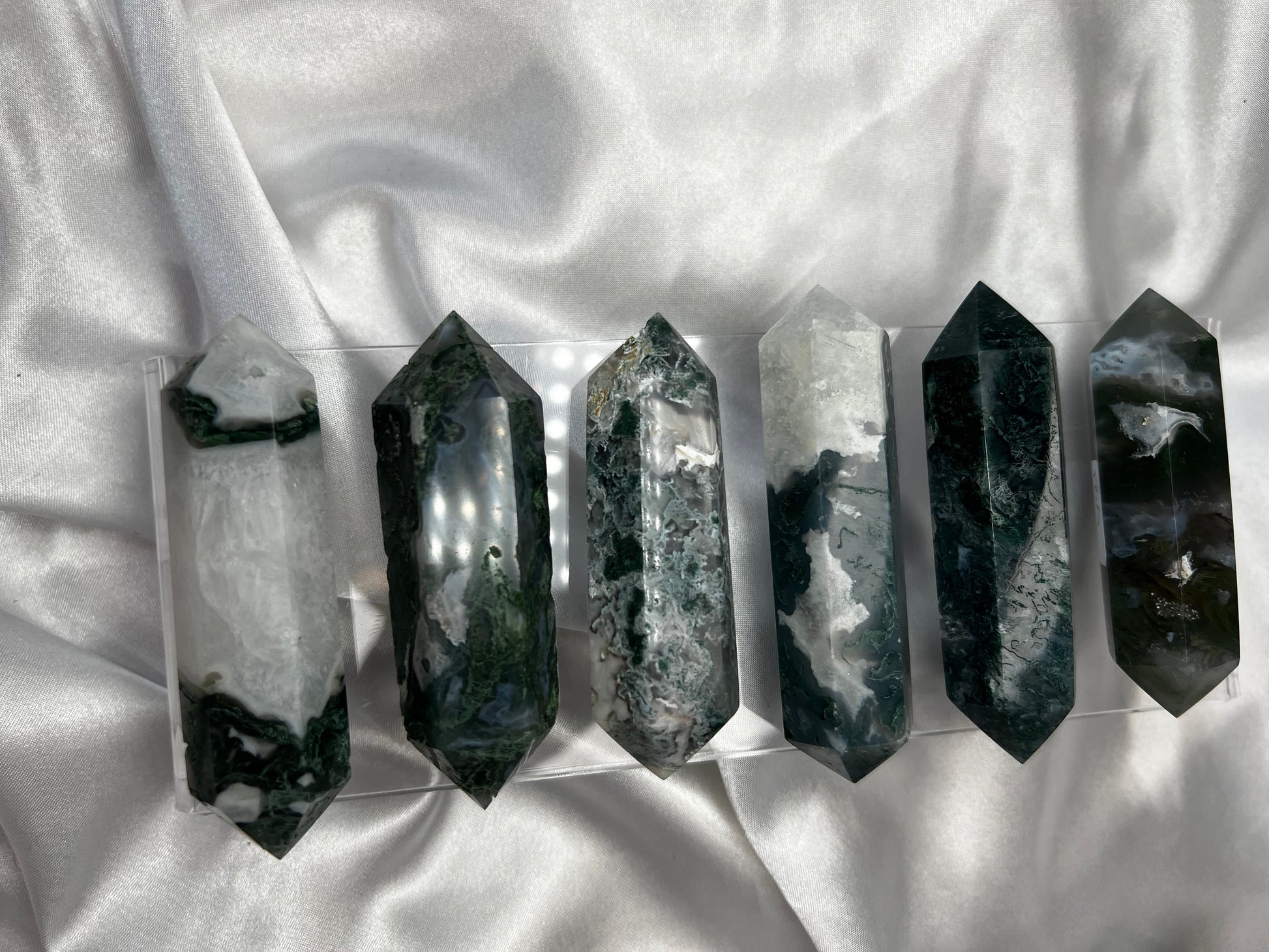Moss Agate Double Terminated Points