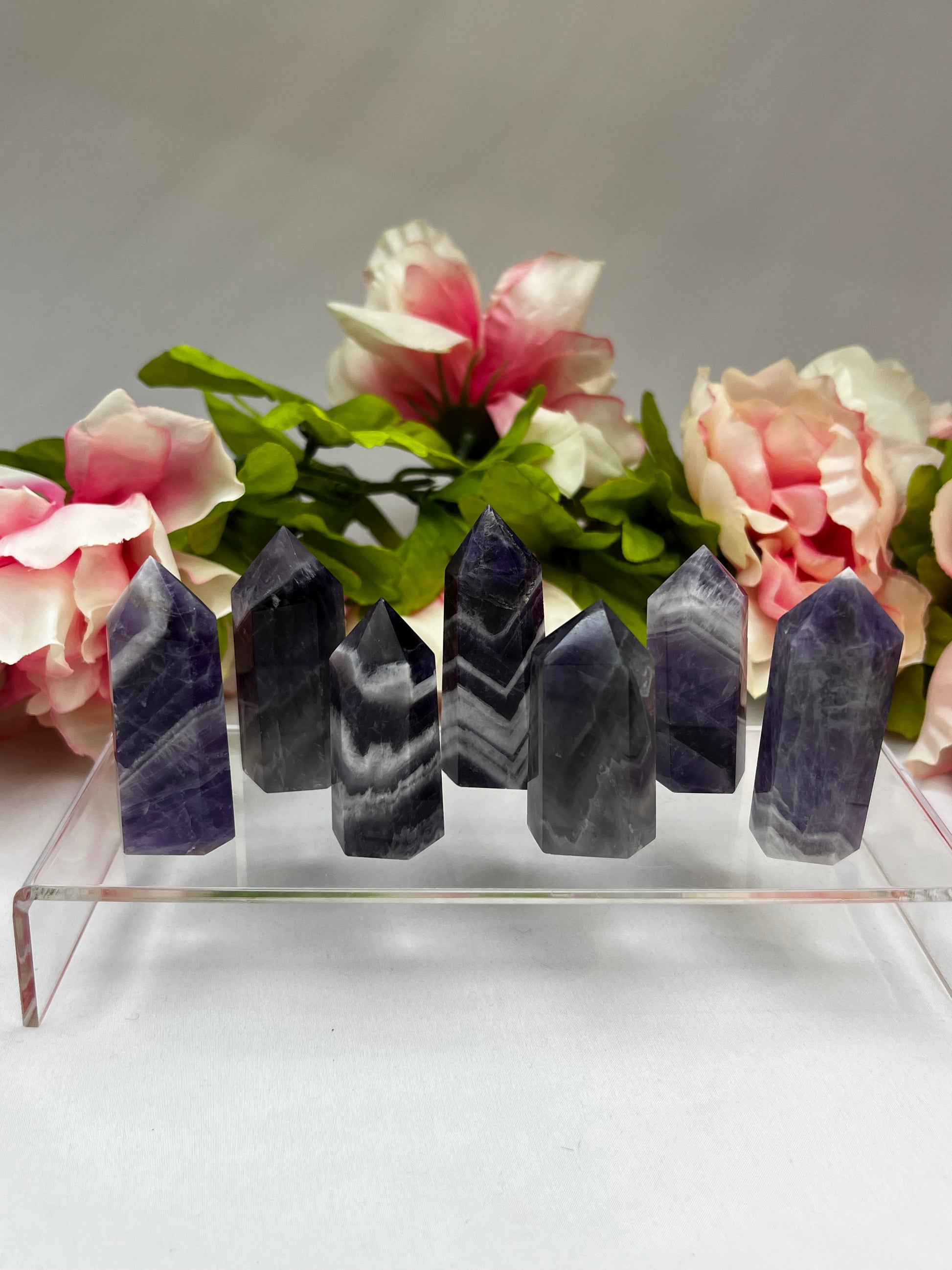 Chevron Amethyst Mini Towers
