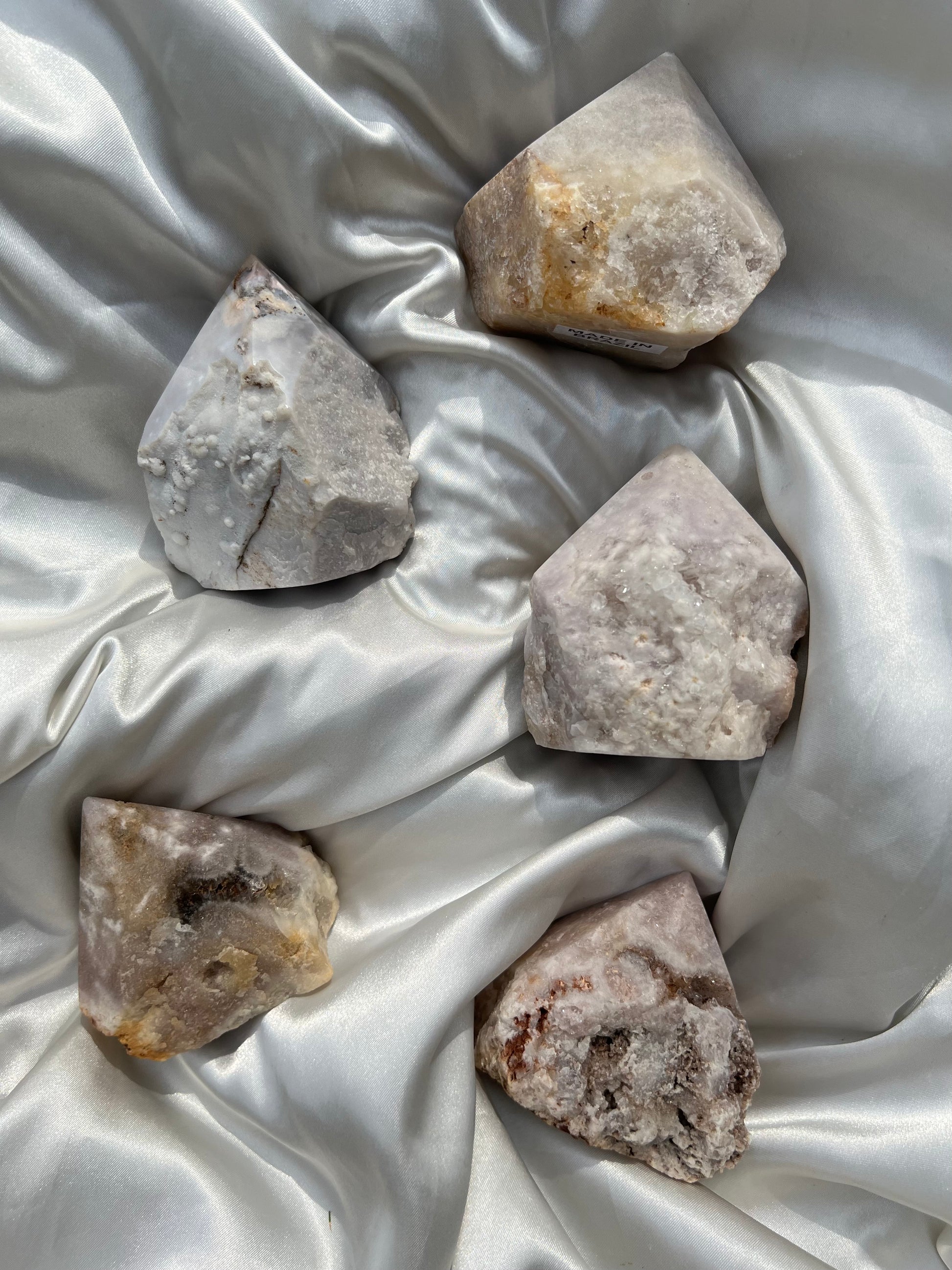 Pink Amethyst Half Polish