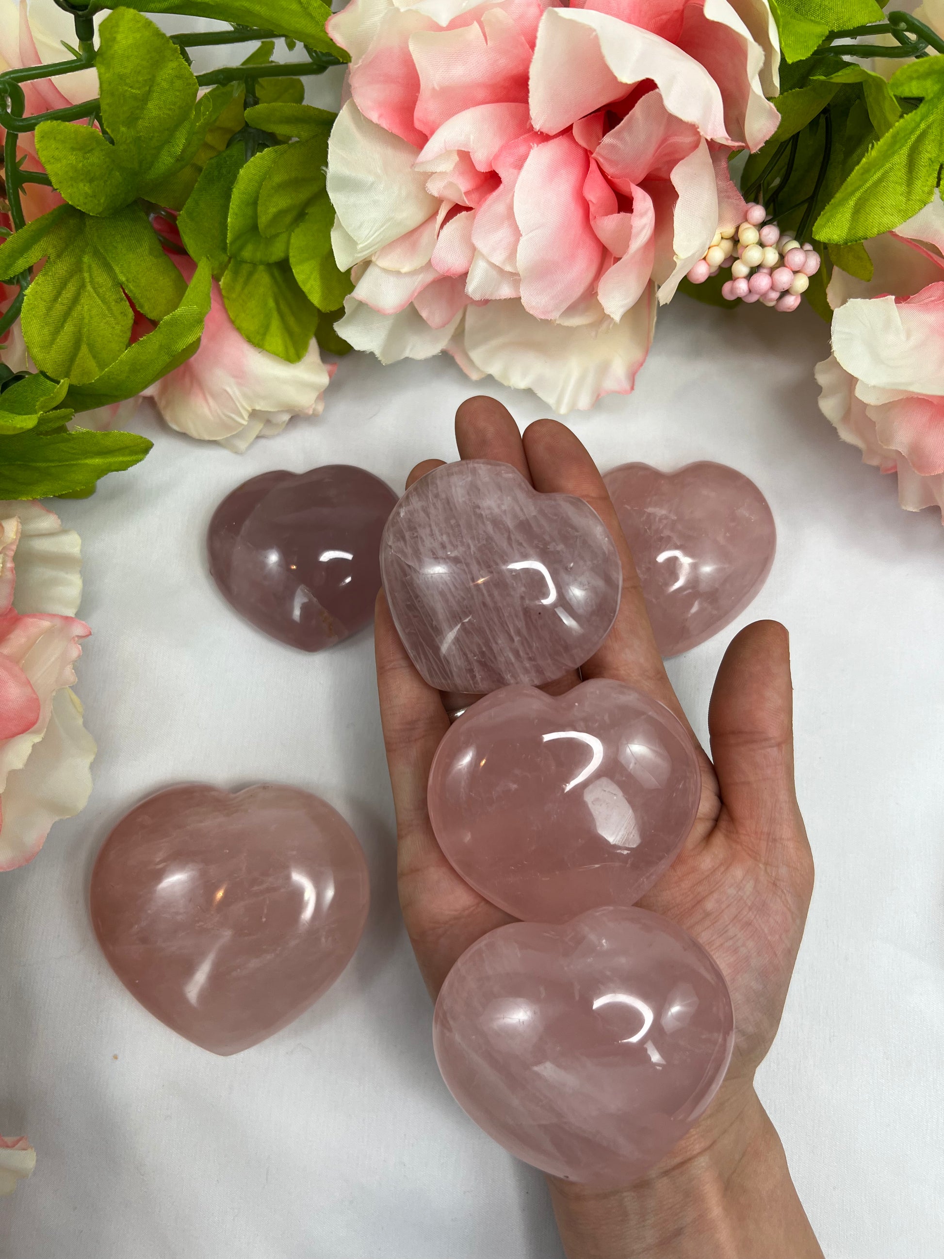 Rose Quartz Hearts Large