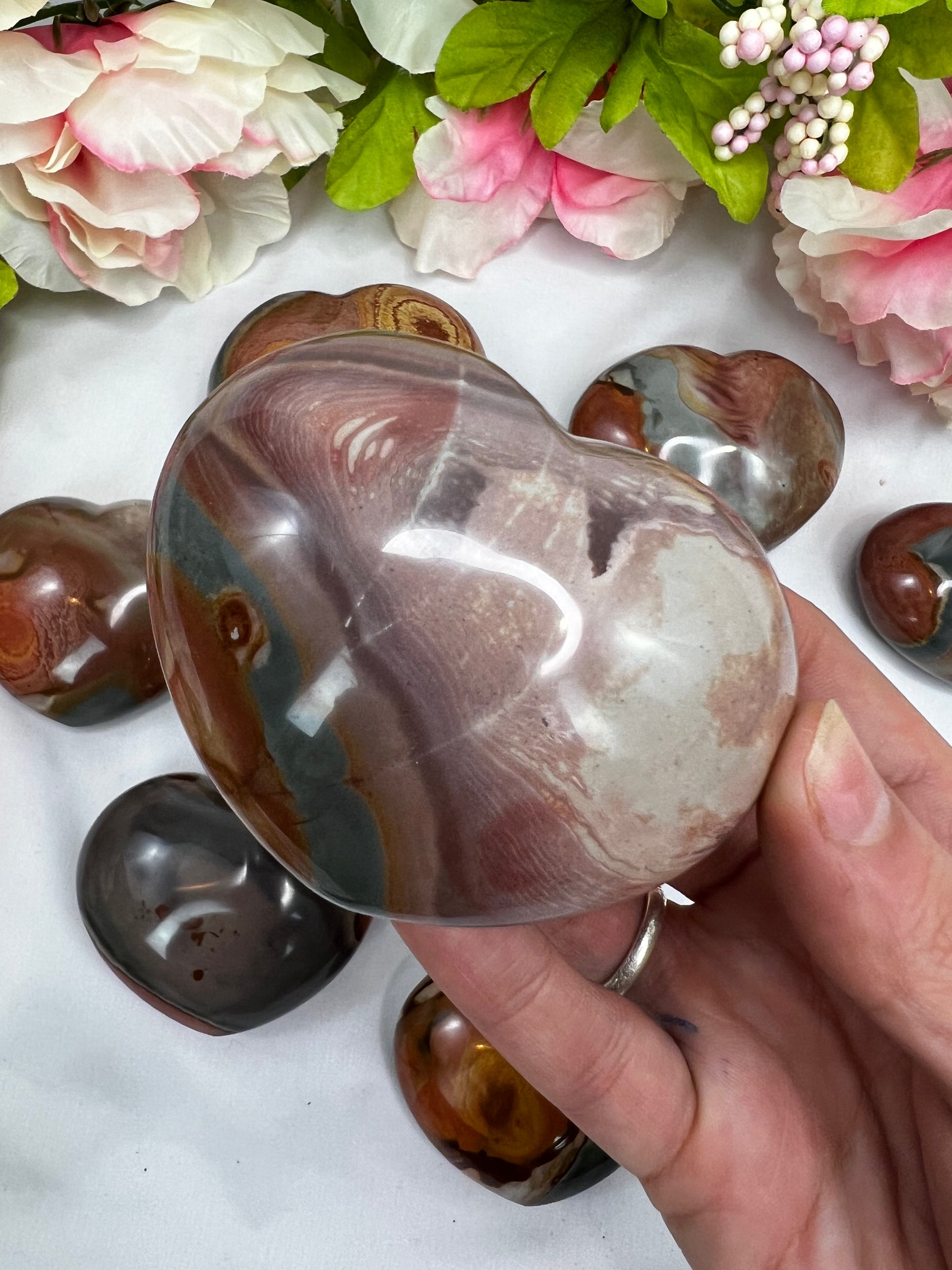 Polychrome Jasper Hearts