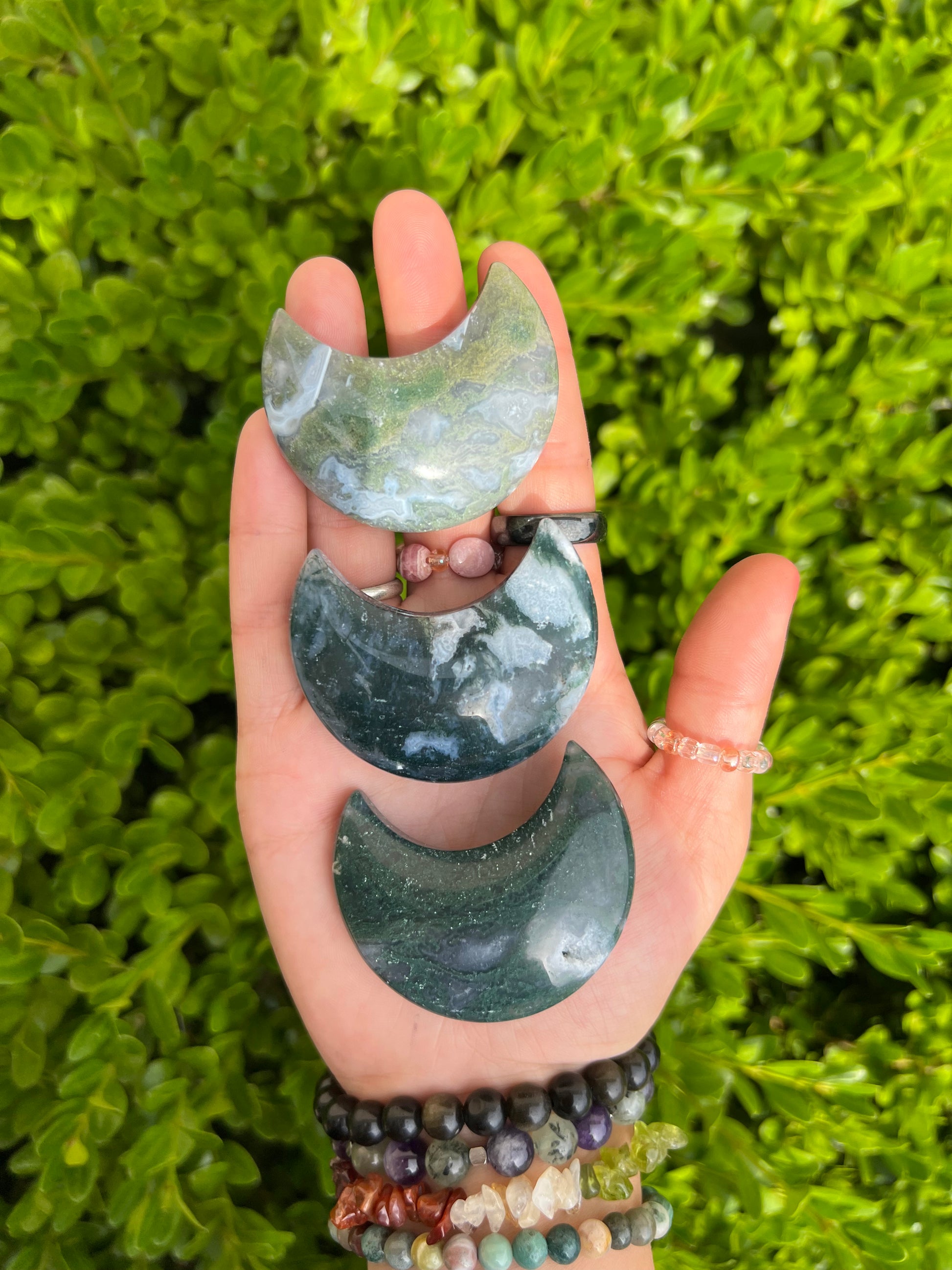 Moss Agate Moons