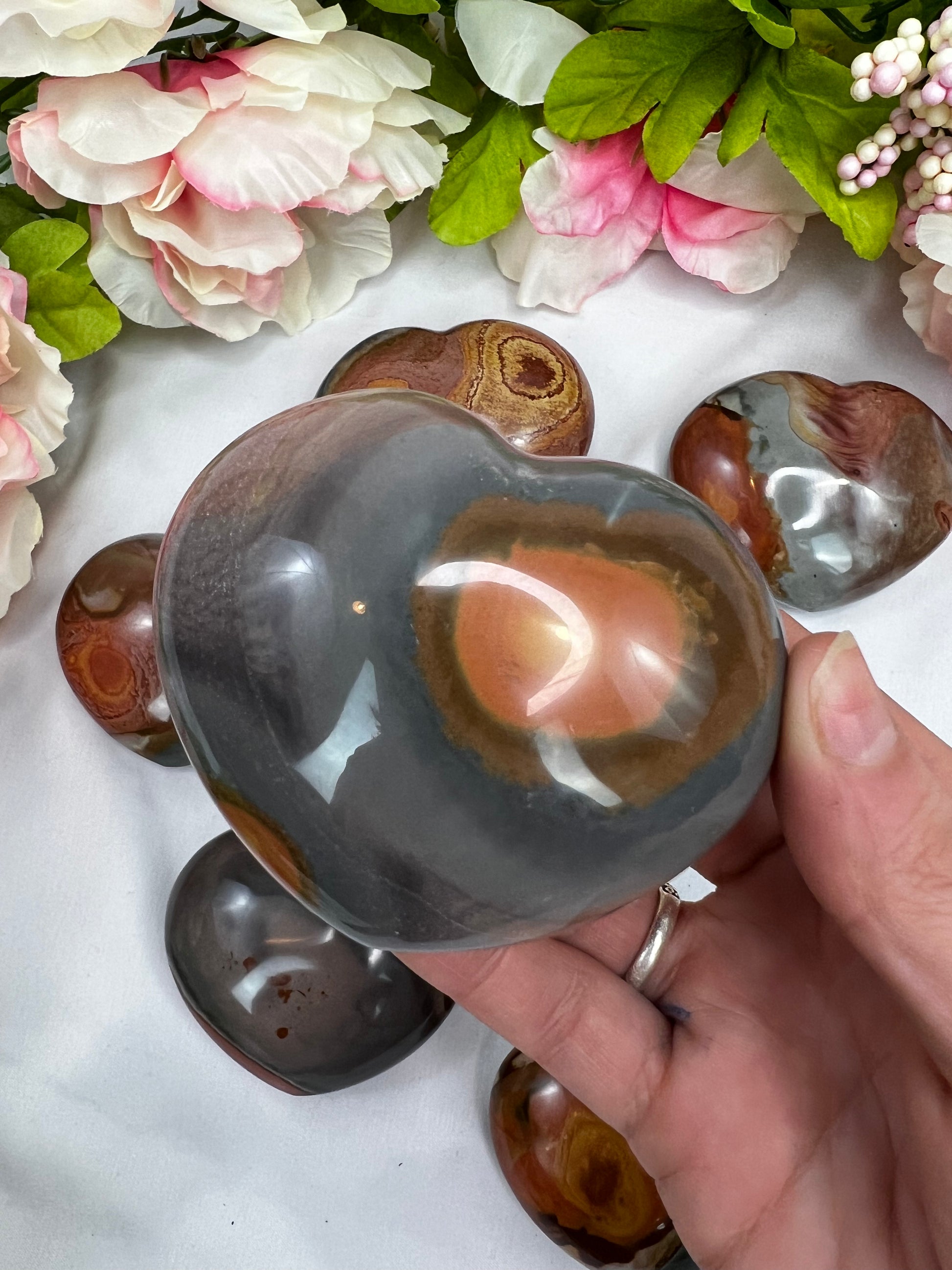 Polychrome Jasper Hearts