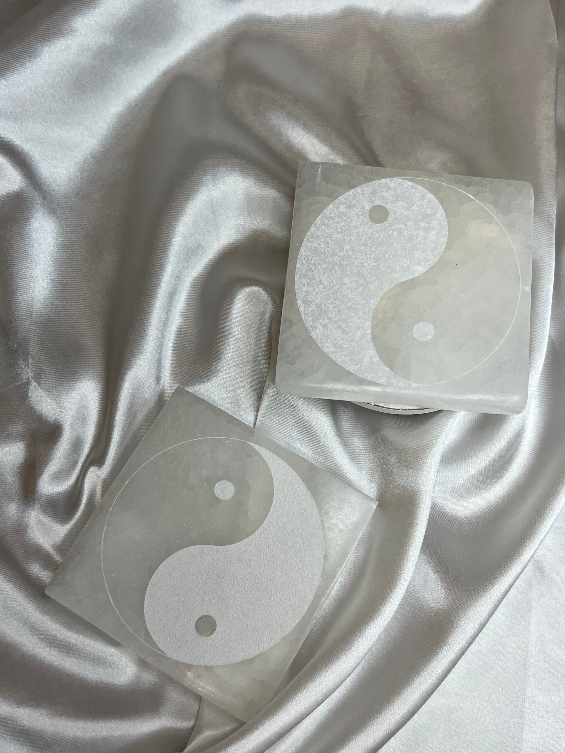 Selenite Yin-Yang Plates