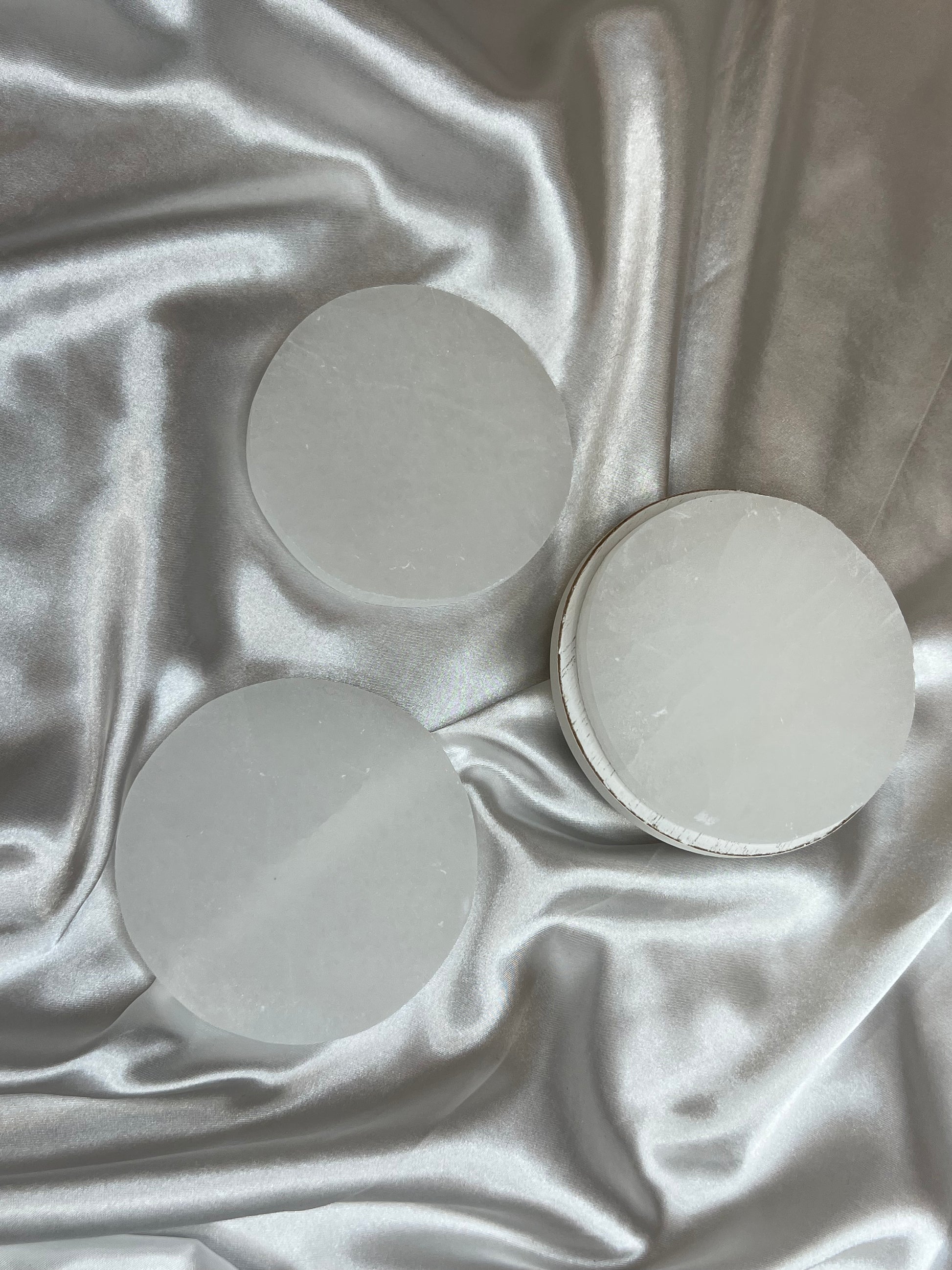 Selenite Round Plates