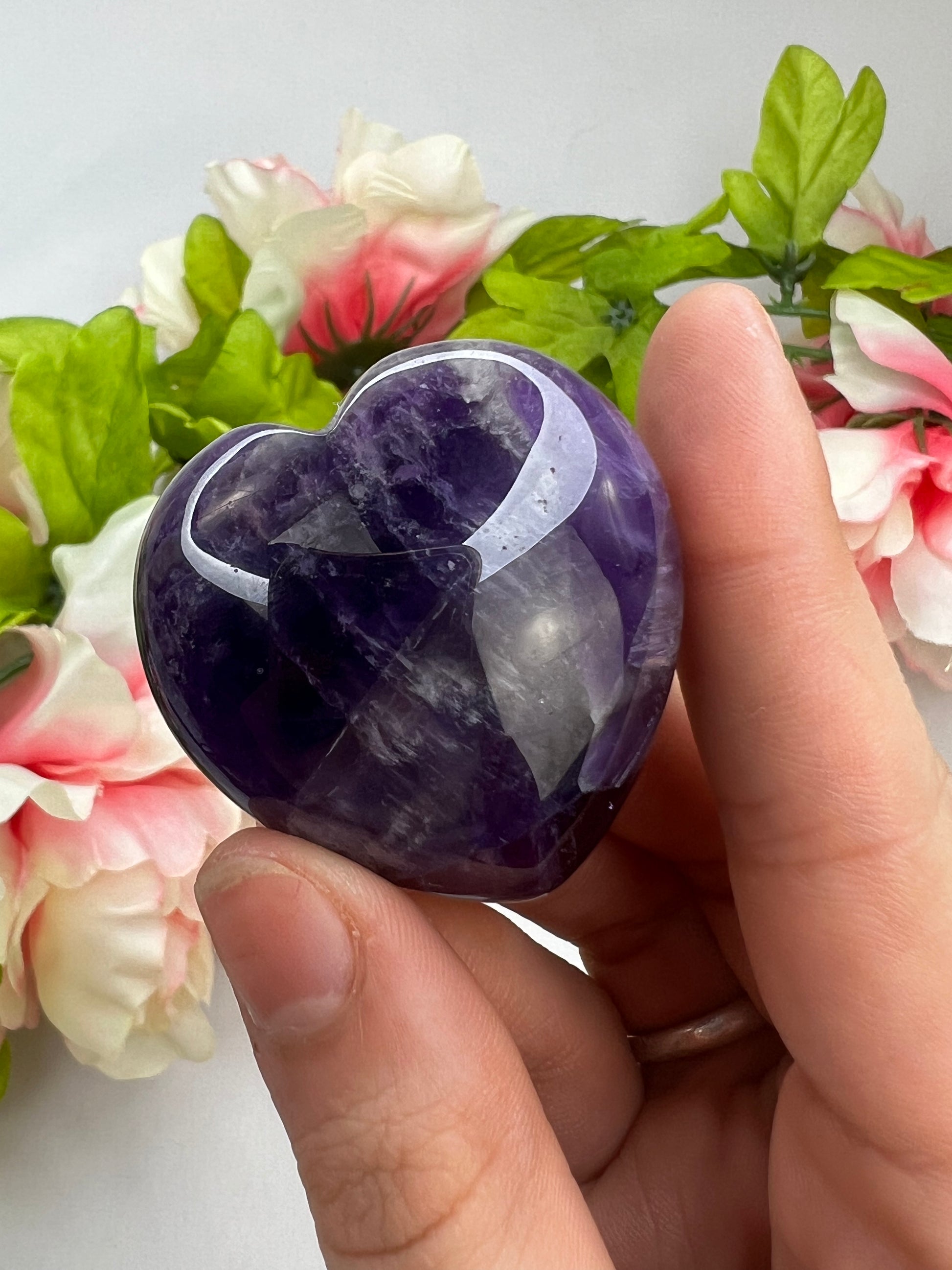 Chevron amethyst hearts