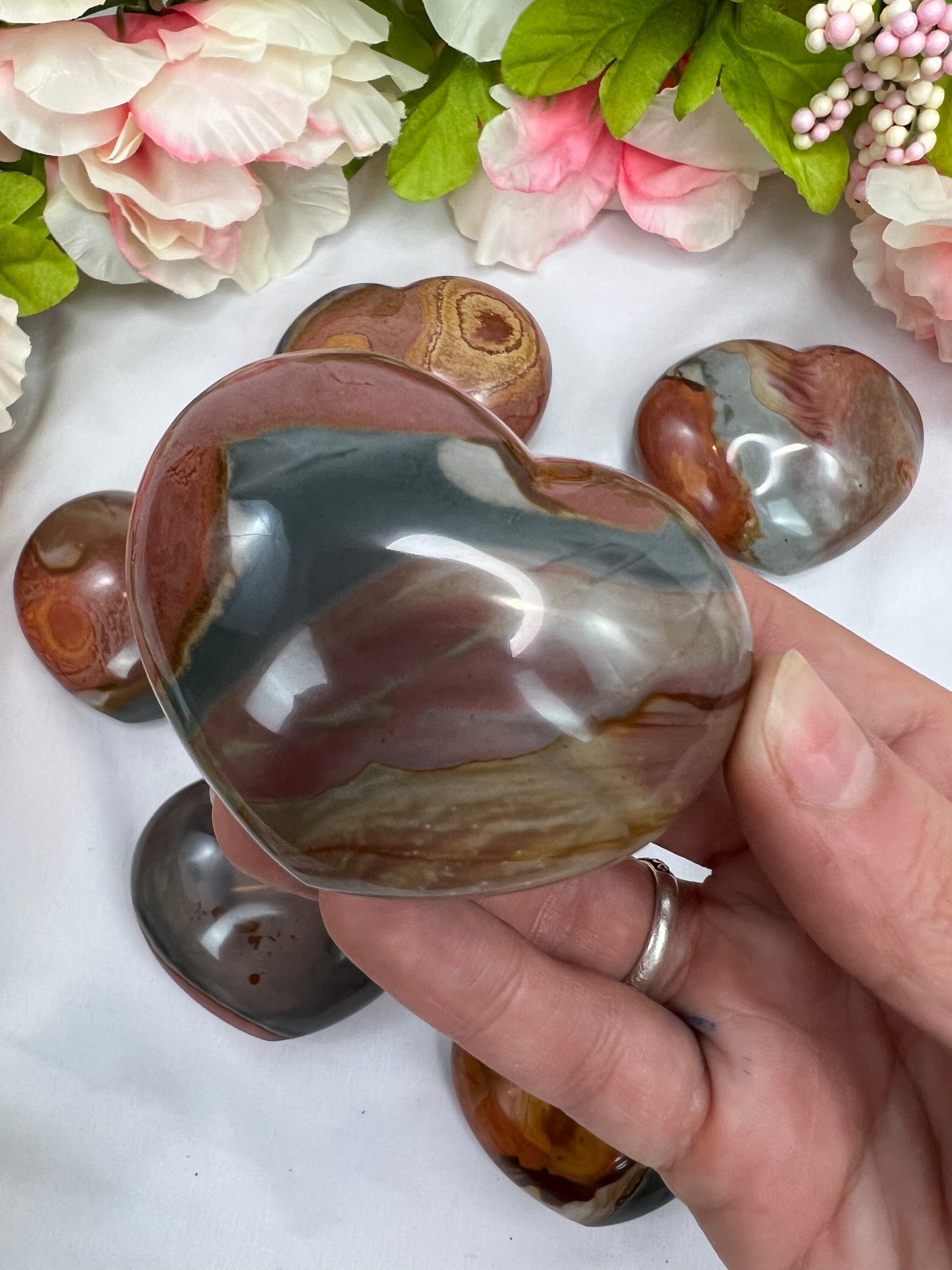 Polychrome Jasper Hearts