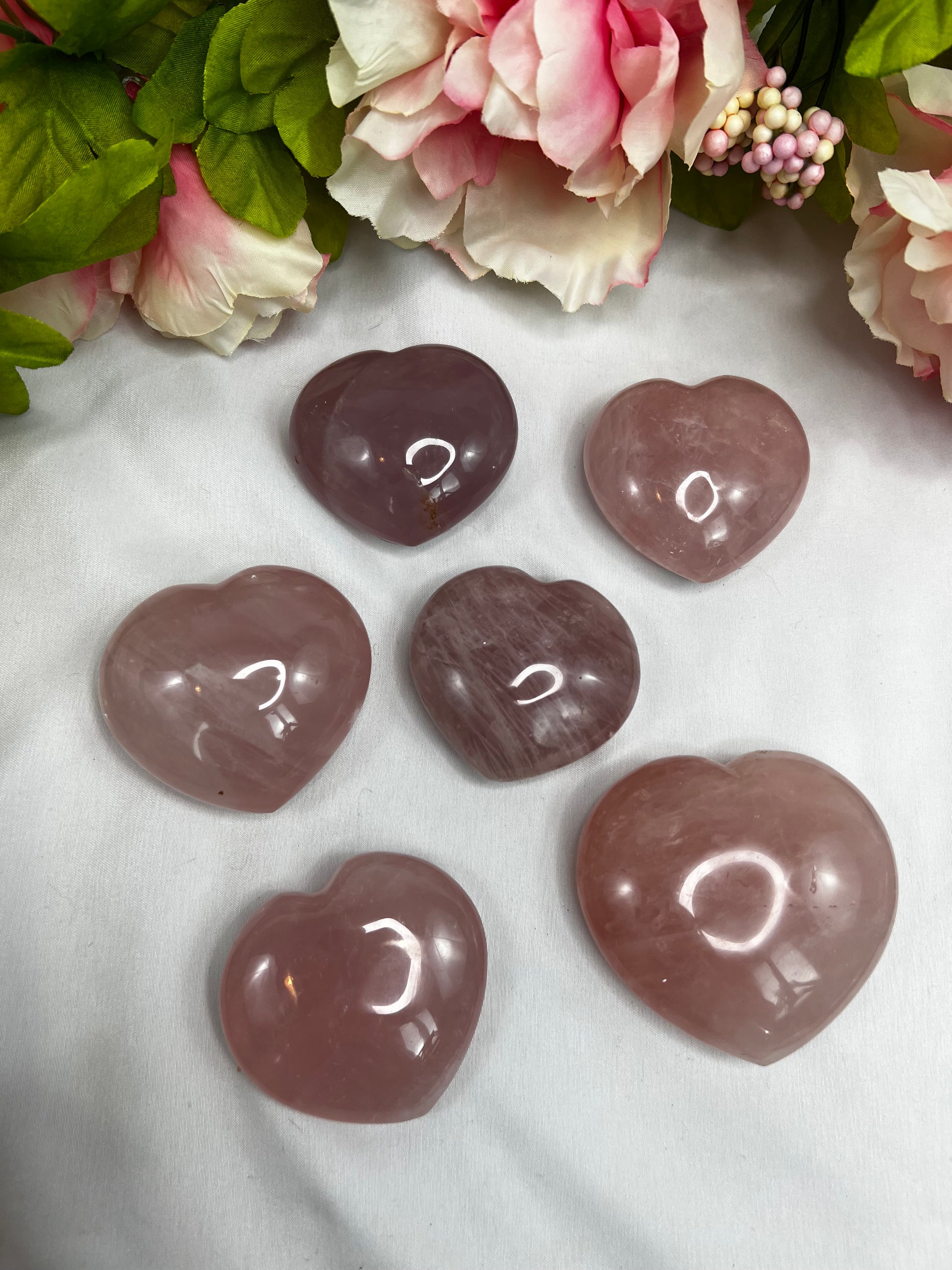 Rose Quartz Hearts Large