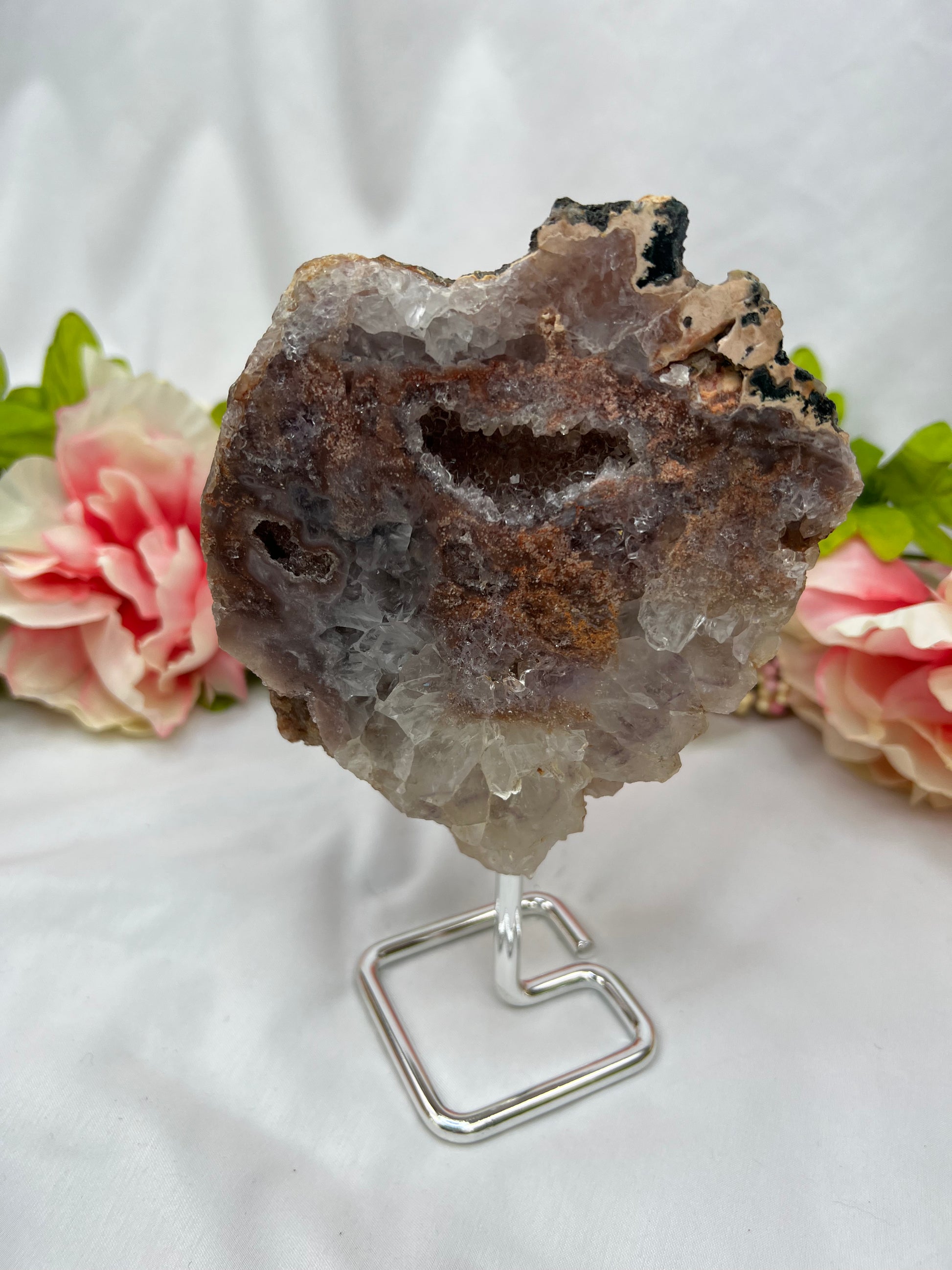 Pink Amethyst On Stand