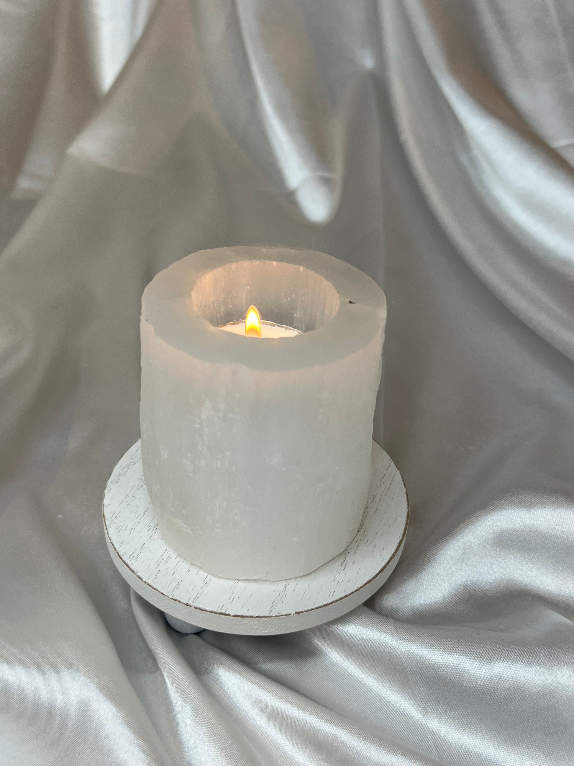 Tall Selenite Candle Holders