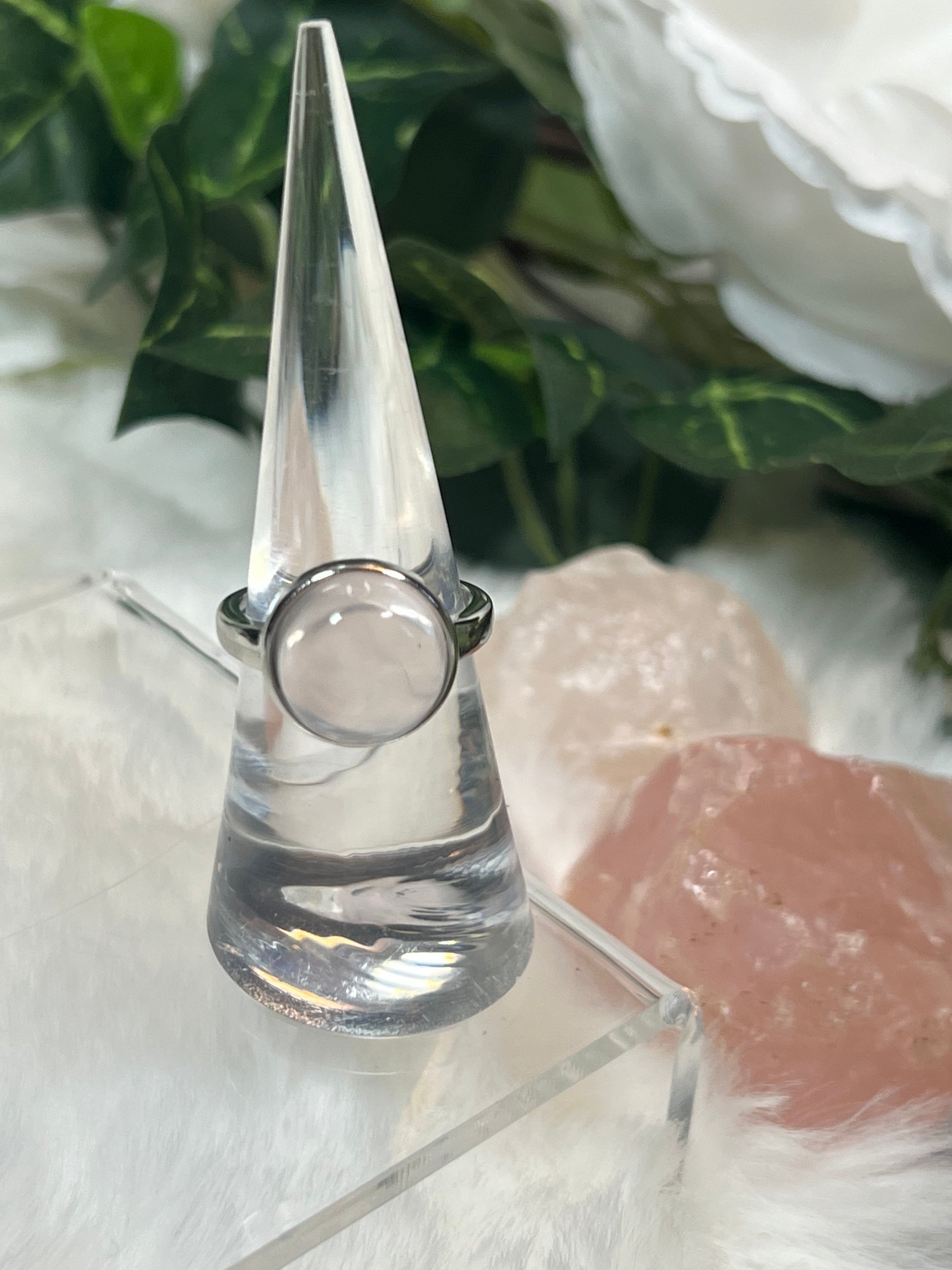 Rose Quartz Round Rings