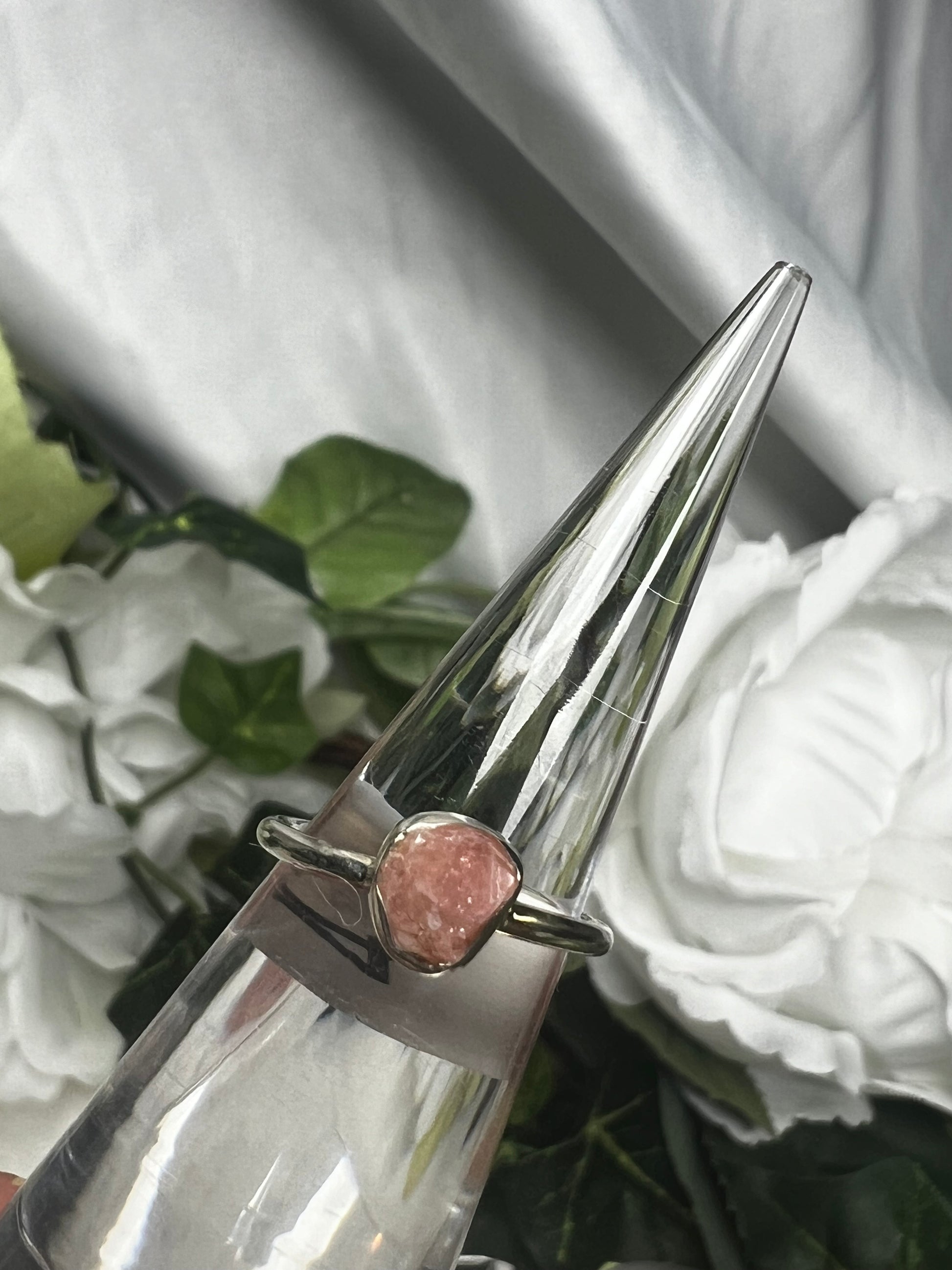 Rhodochrosite Raw Rings