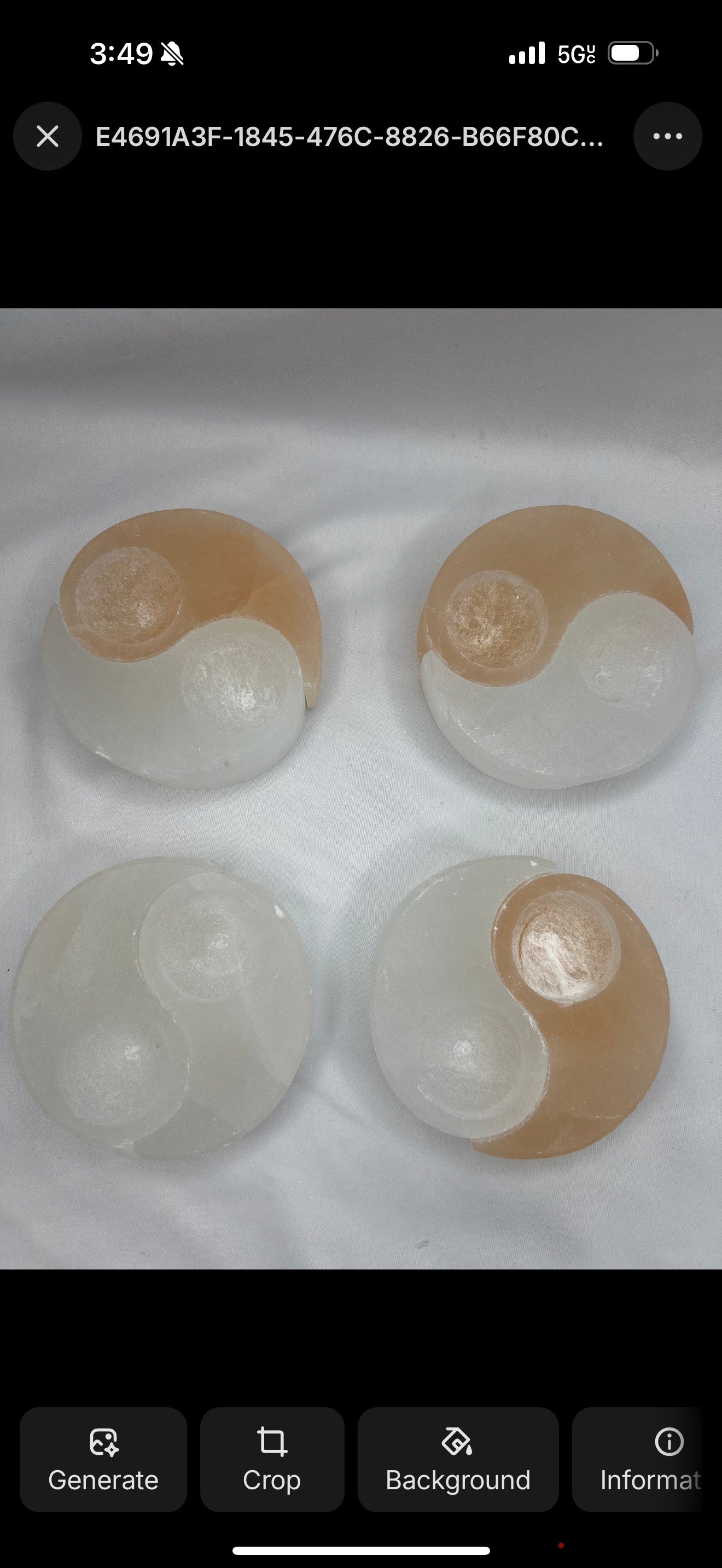 Selenite Ying-Yang candle holders