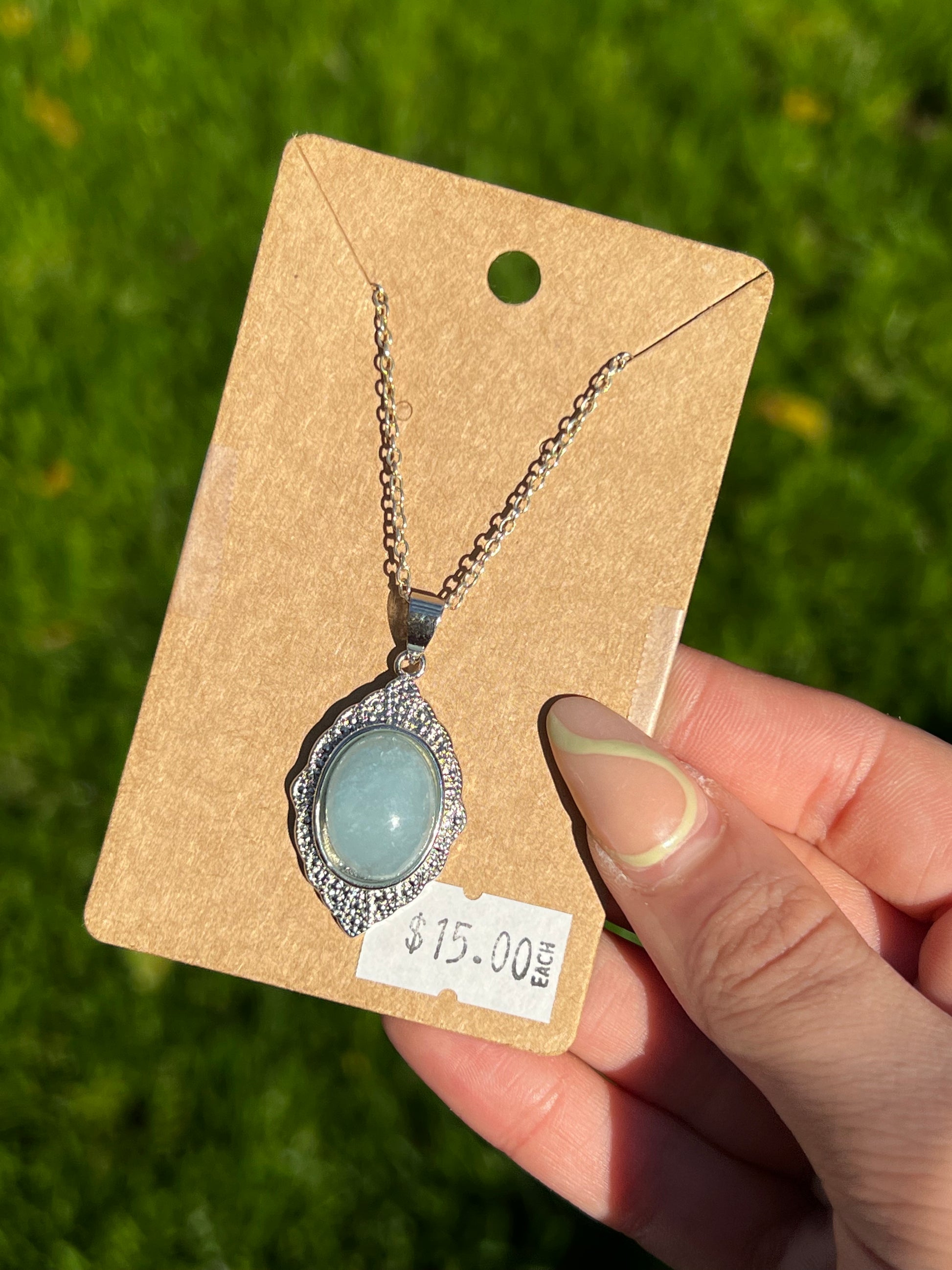 Aquamarine pendant necklace