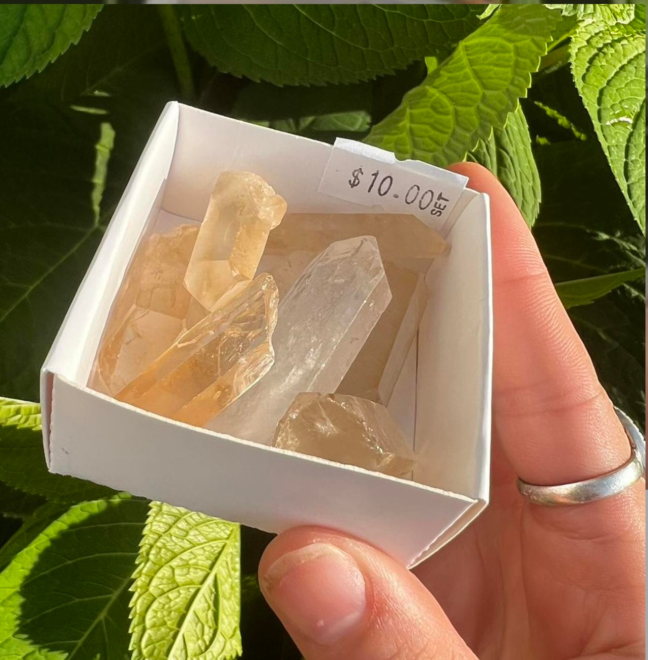 Tangerine Quartz Point Set