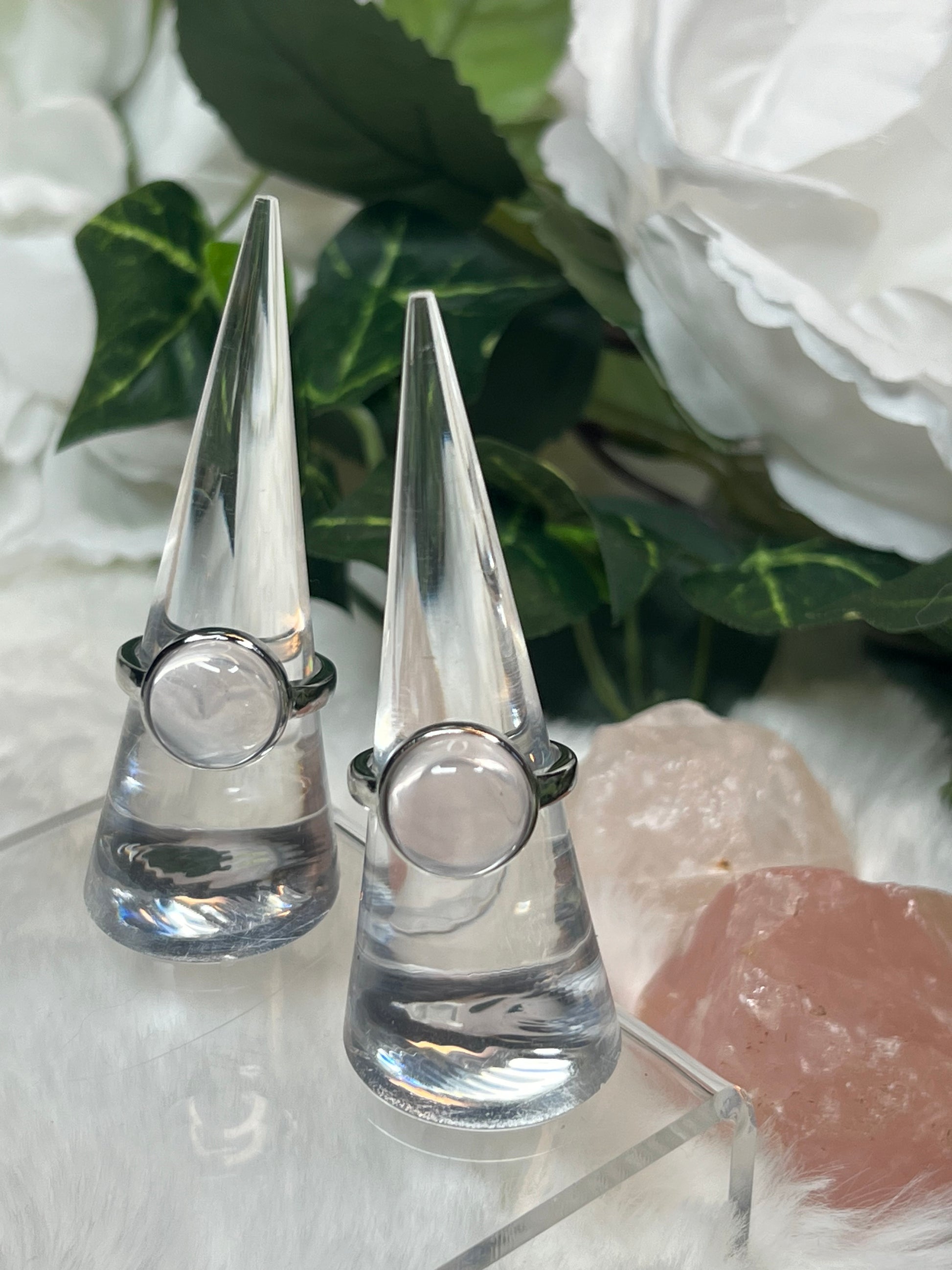 Rose Quartz Round Rings