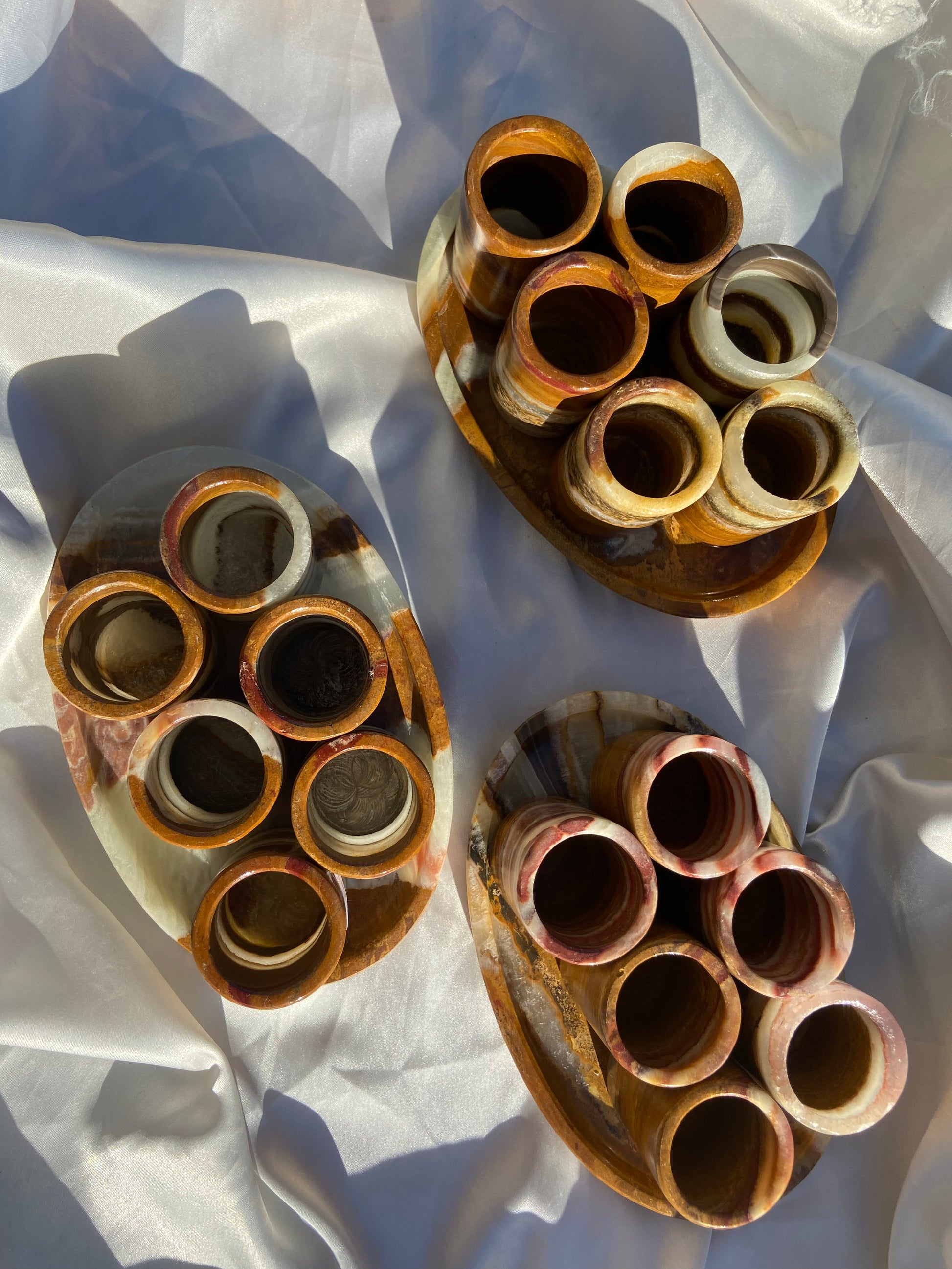 Onyx Shot Glass Set with Plate