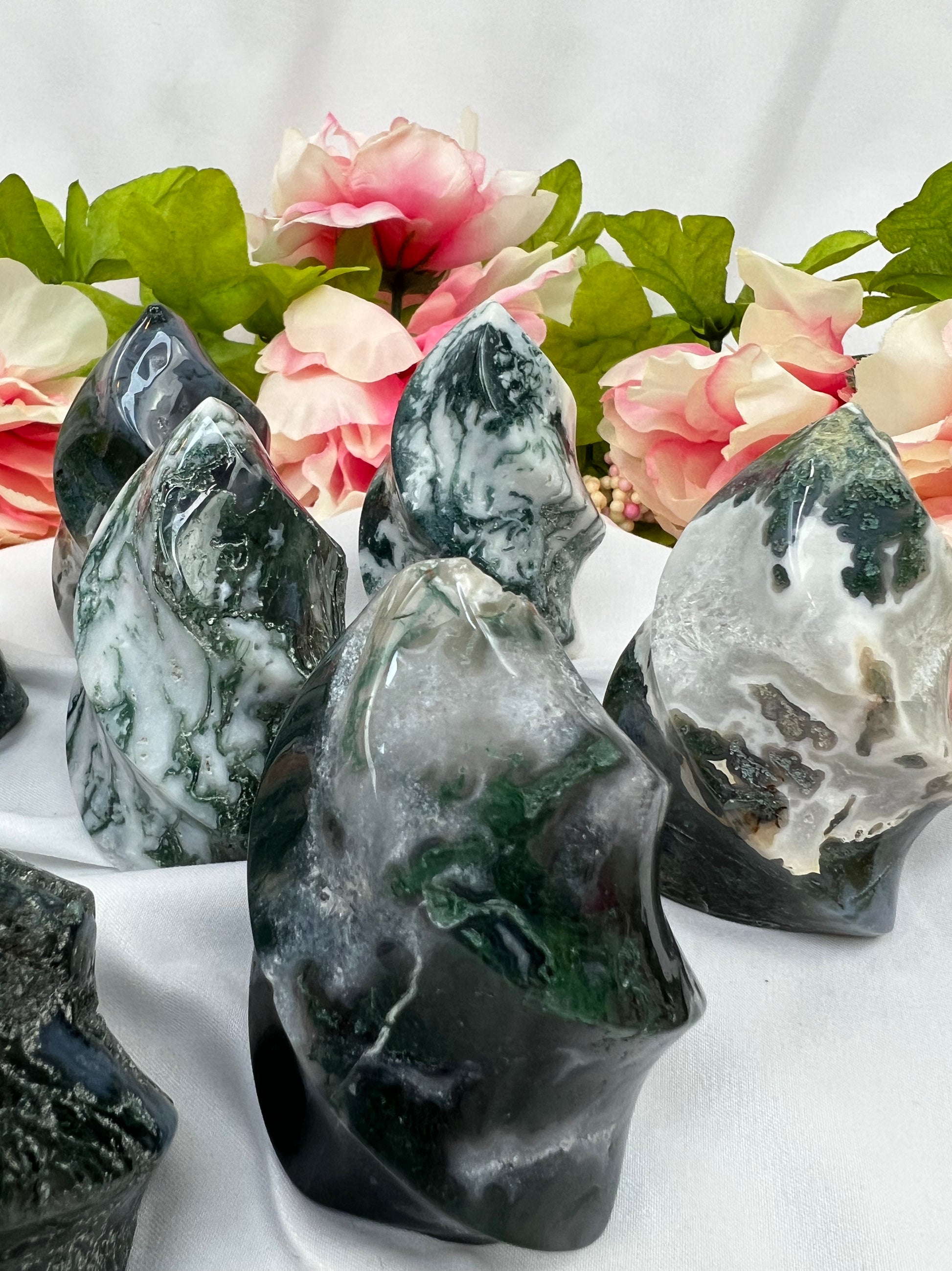 Moss Agate Flames