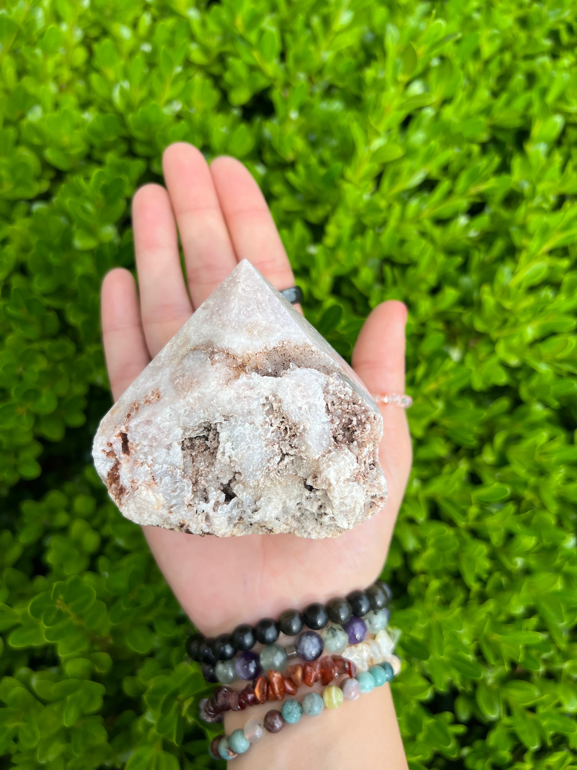 Pink Amethyst Half Polish