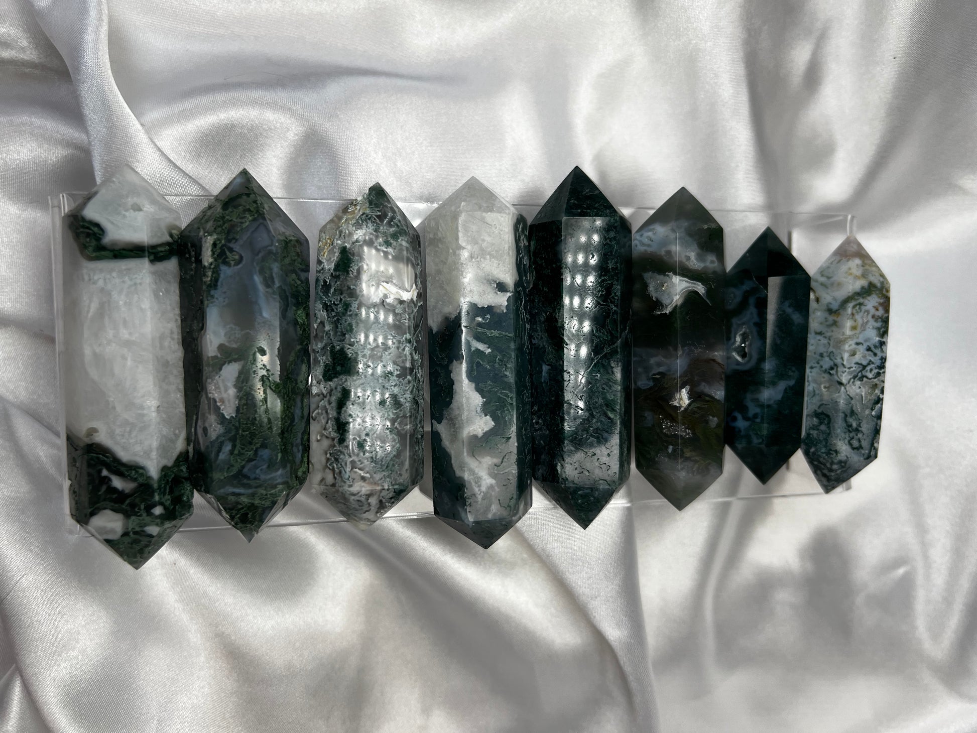 Moss Agate Double Terminated Points