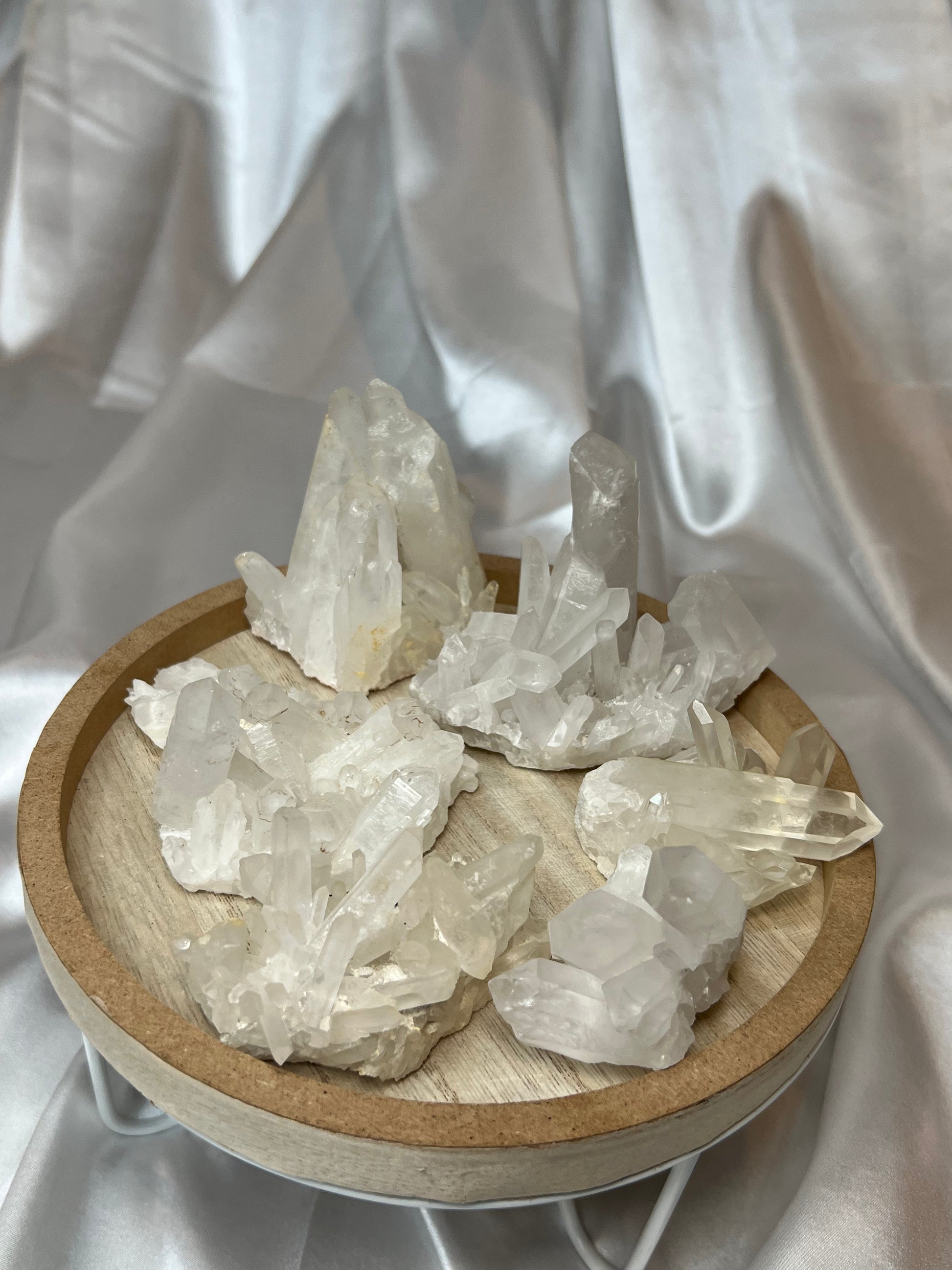 Clear quartz clusters
