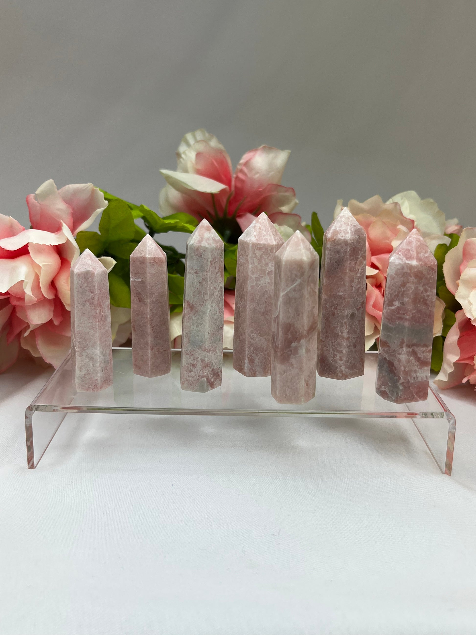 Pink jade mini towers