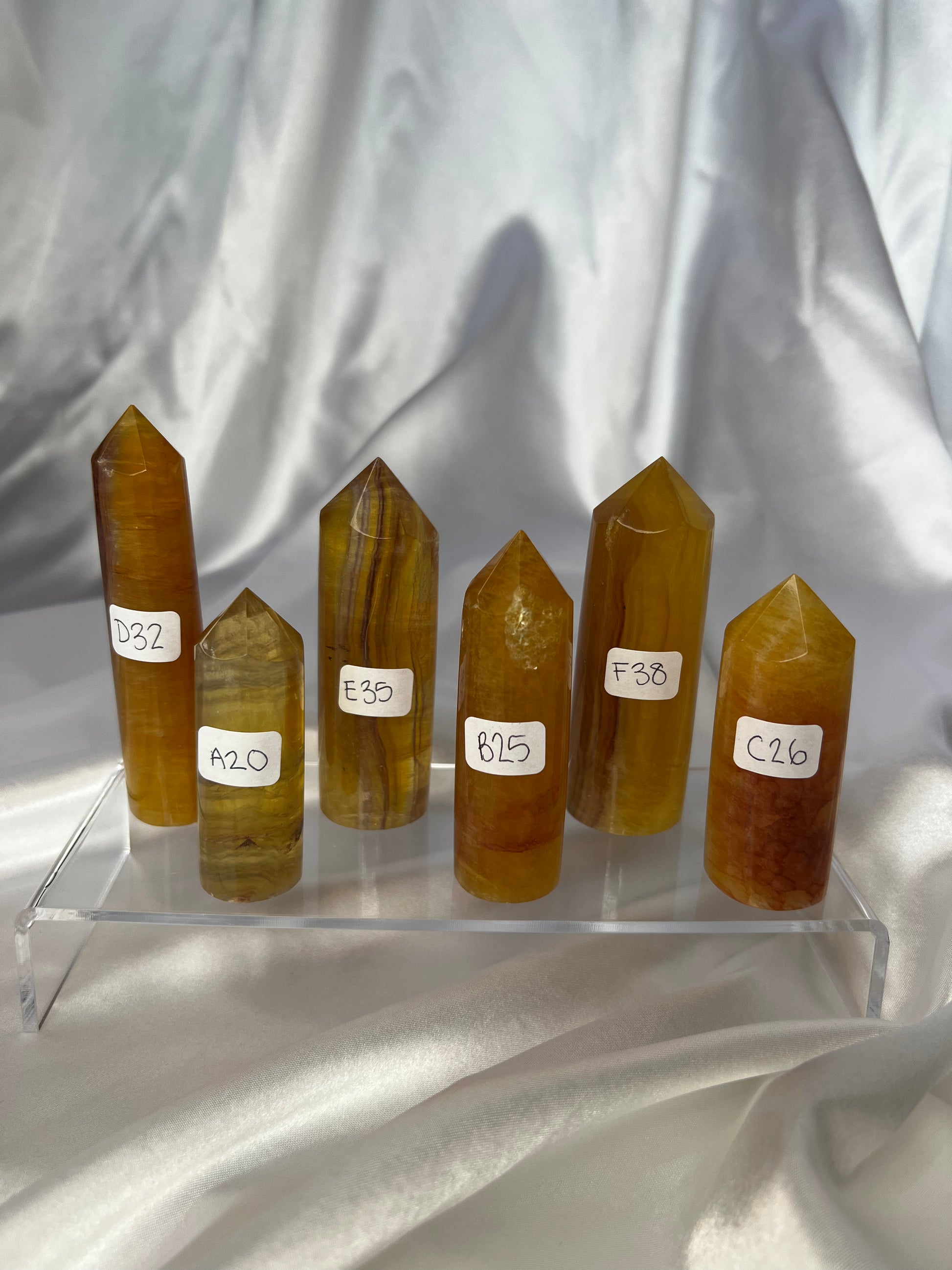 Yellow Fluorite Cylinder Towers