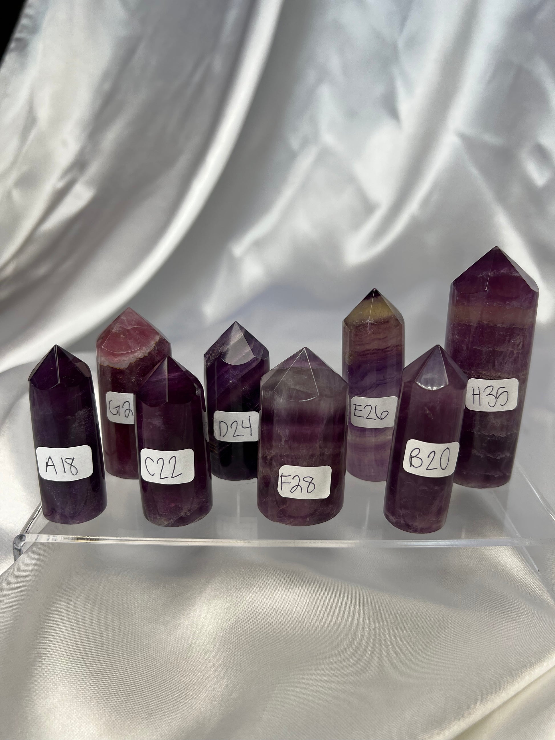 Purple Fluorite Cylinder Towers